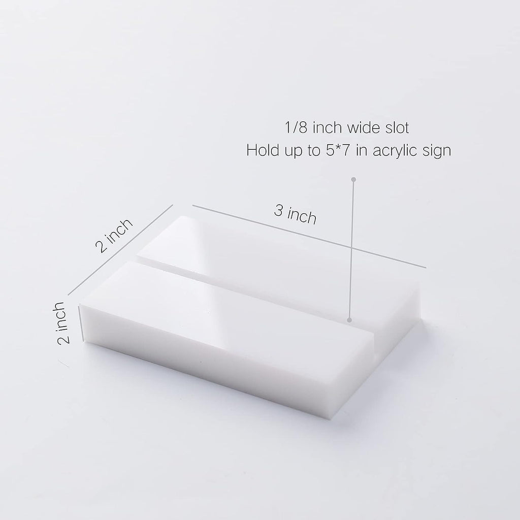 Uniqooo 3" White Acrylic Stand, Table Sign Holder, 1/8" Wide Slot, 300 Pack, Wholesale