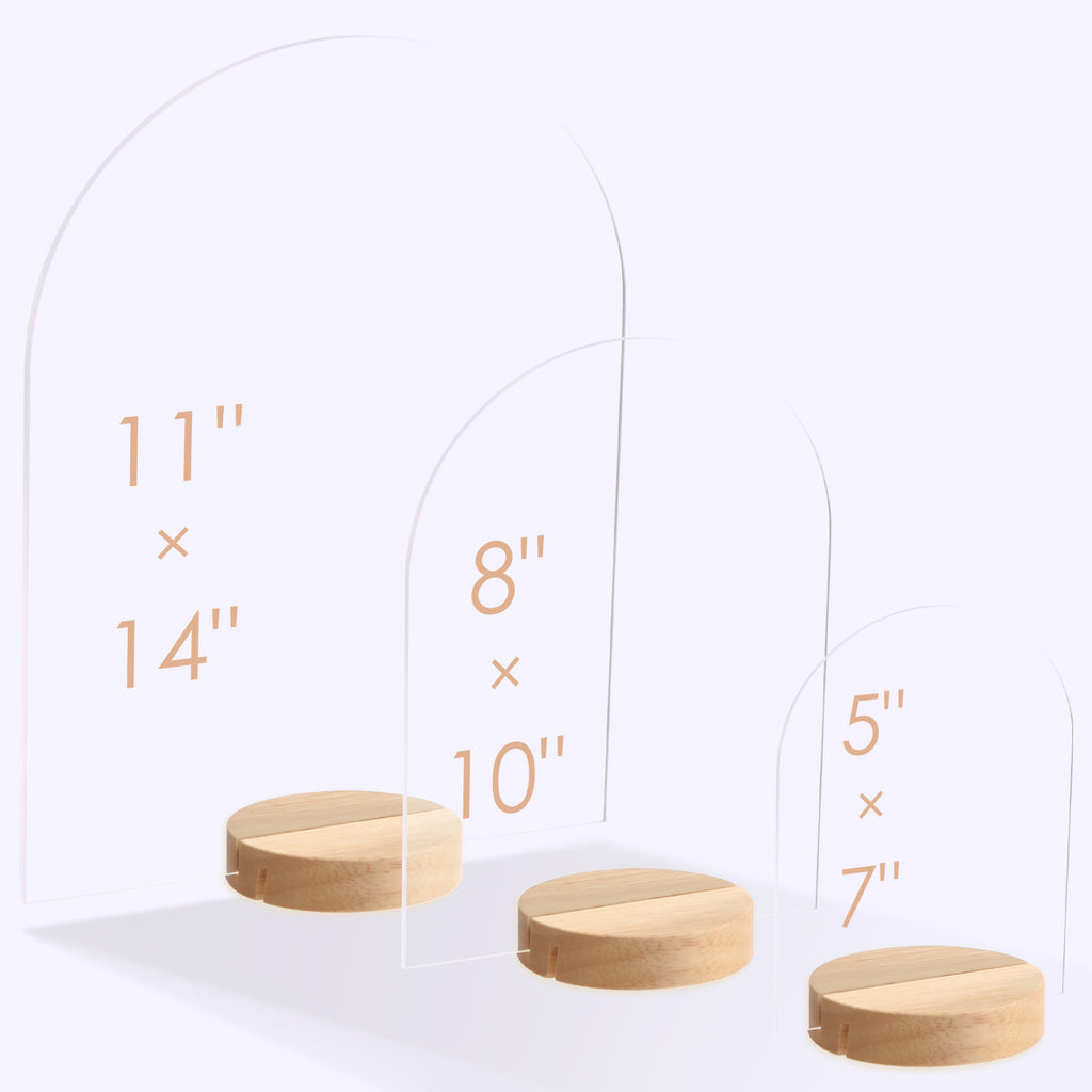 UNIQOOO 6 Pack 4" Round Birch Wood Stands for Wedding Acrylic Sign, Wood Table Number Holders for 1/8 Thick Acrylic Sheets | Wedding Display Stand, Card Holder for Bar Menu, Retail Sign, Party
