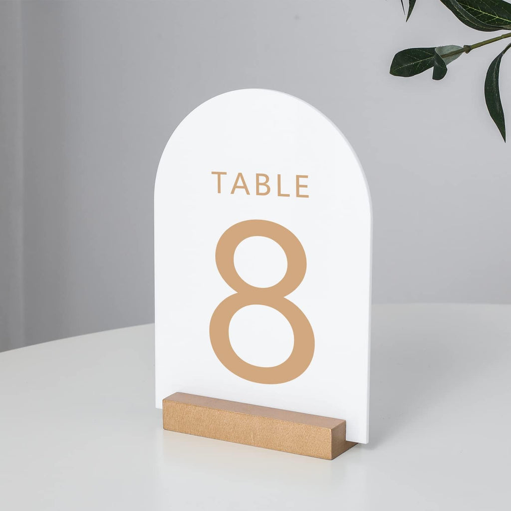UNIQOOO White Acrylic Arch Sign, 5x7 inch Table Sign for Wedding, 1/8 in Thick