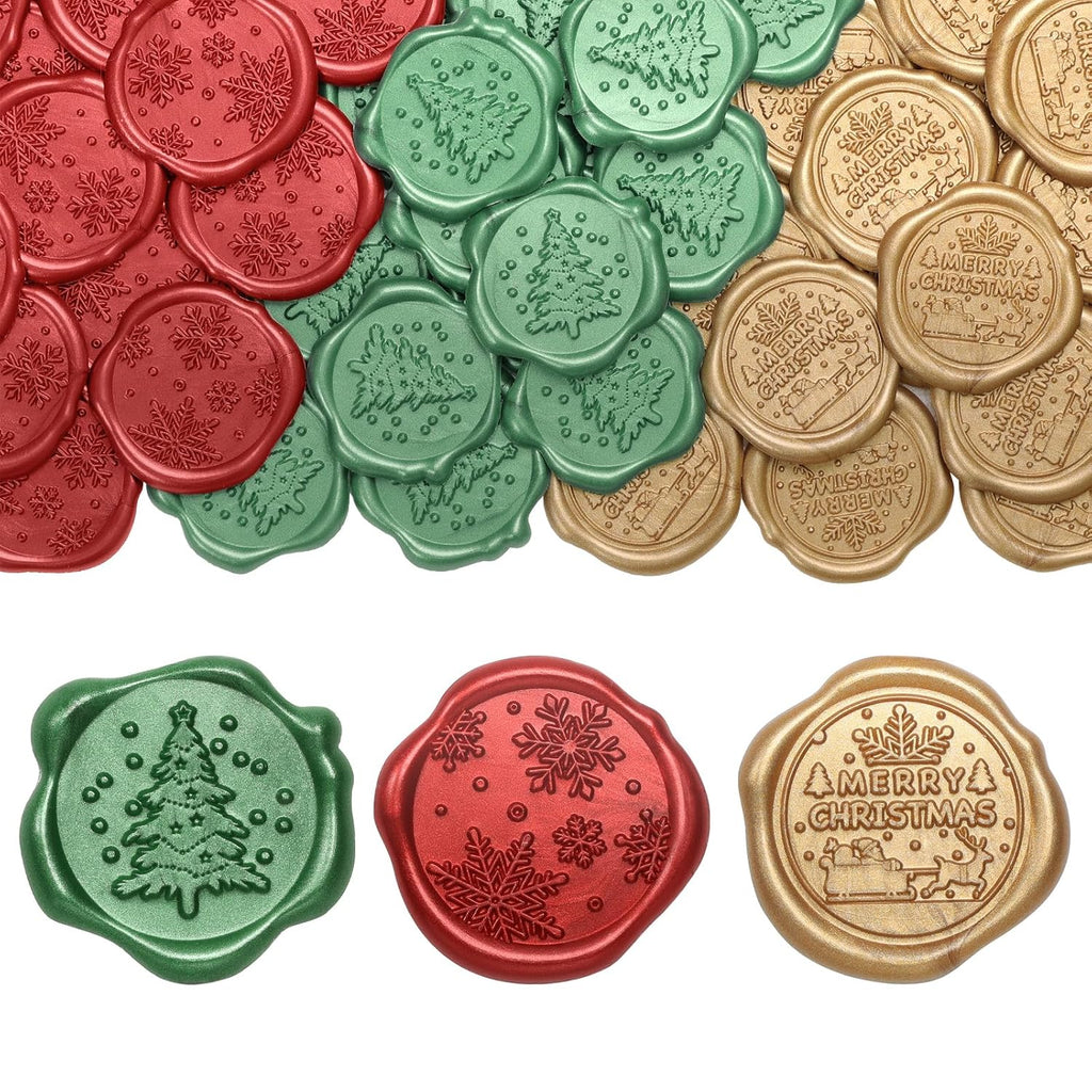 Christmas Wax Seal Stickers - Invitation Envelope Seal Stickers, 60 Pc | UNIQOOO Arts & Crafts christmas-wax-seal-stickers-invitation-envelope-seal-stickers-60-pc-uniqooo-arts-crafts