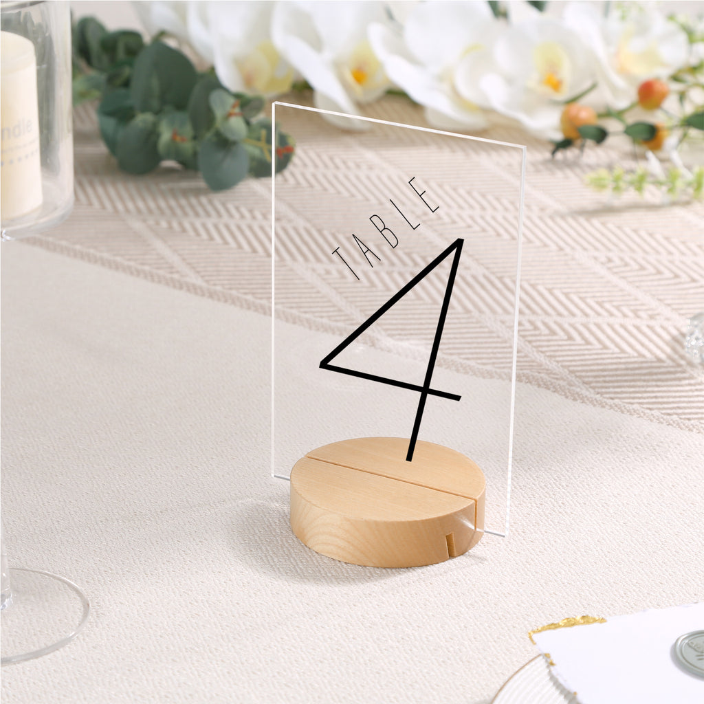 UNIQOOO 10 Pack 3" Round Birch Wood Stands for Wedding Acrylic Sign, Wood Table Number Holders for 1/8 Thick Acrylic Sheets | Wedding Display Stand, Card Holder for Bar Menu, Retail Sign, Party