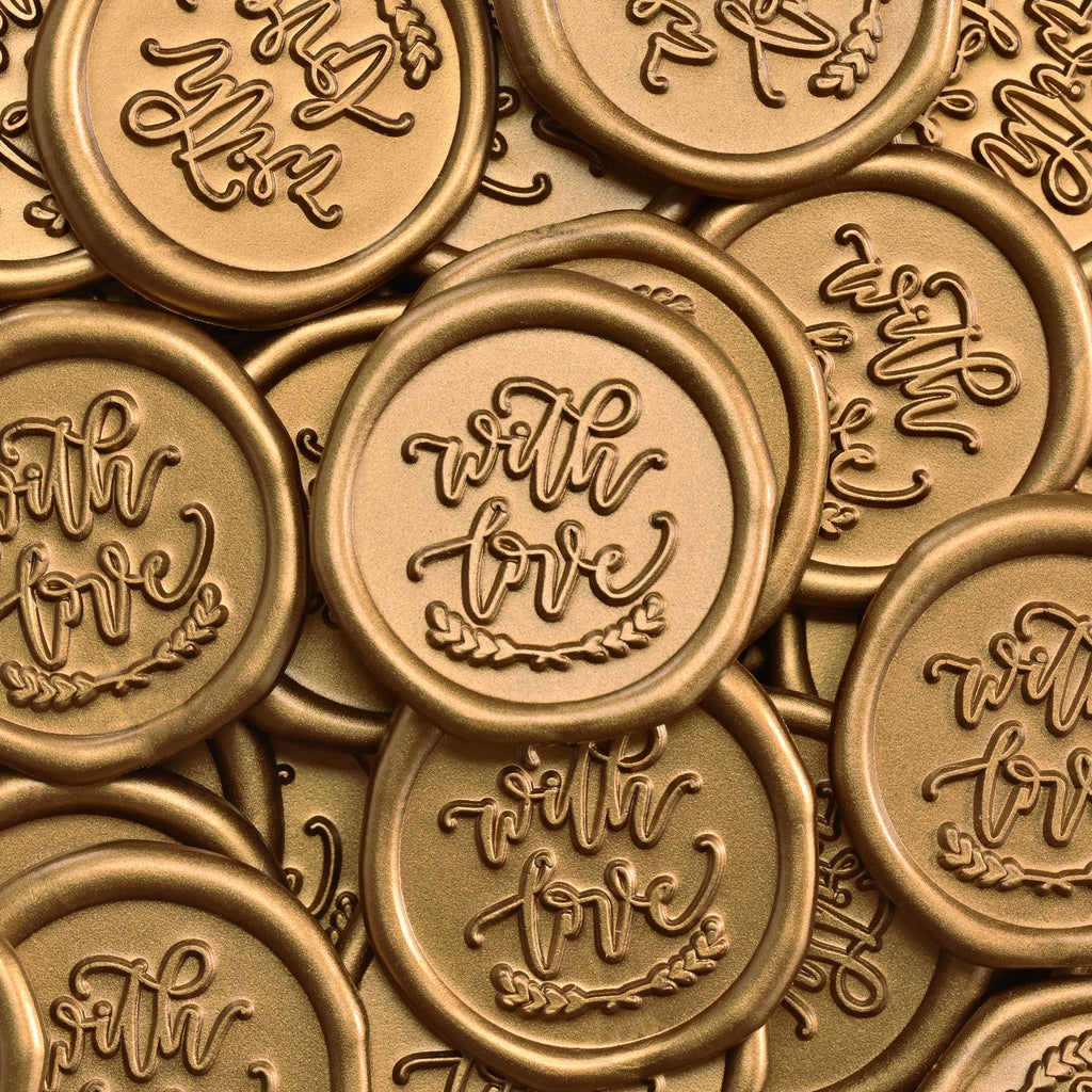 Wax Seal Stickers - Wedding Invitation Envelope Seal Stickers Self Adhesive Antique Gold Stickers, 100pcs
