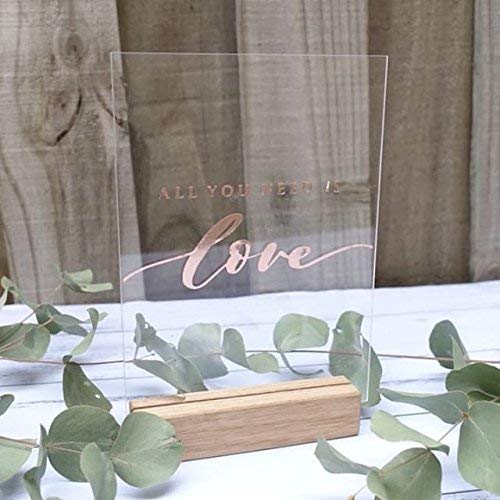 UNIQOOO Clear Acrylic Rectangle Blank Sign, 5x7" Table Sign for Wedding, 1/8 in Thick