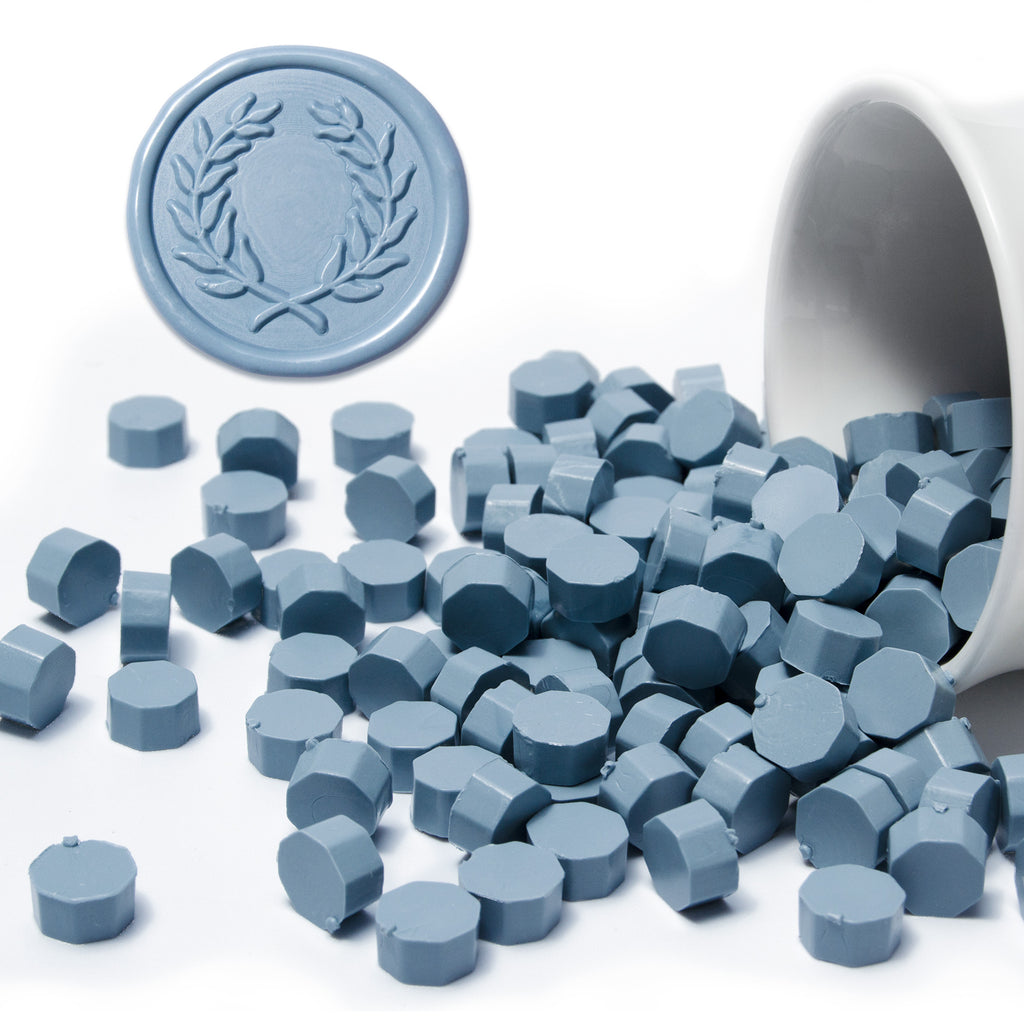 Dusty Blue Sealing Wax Beads, 180 Count
