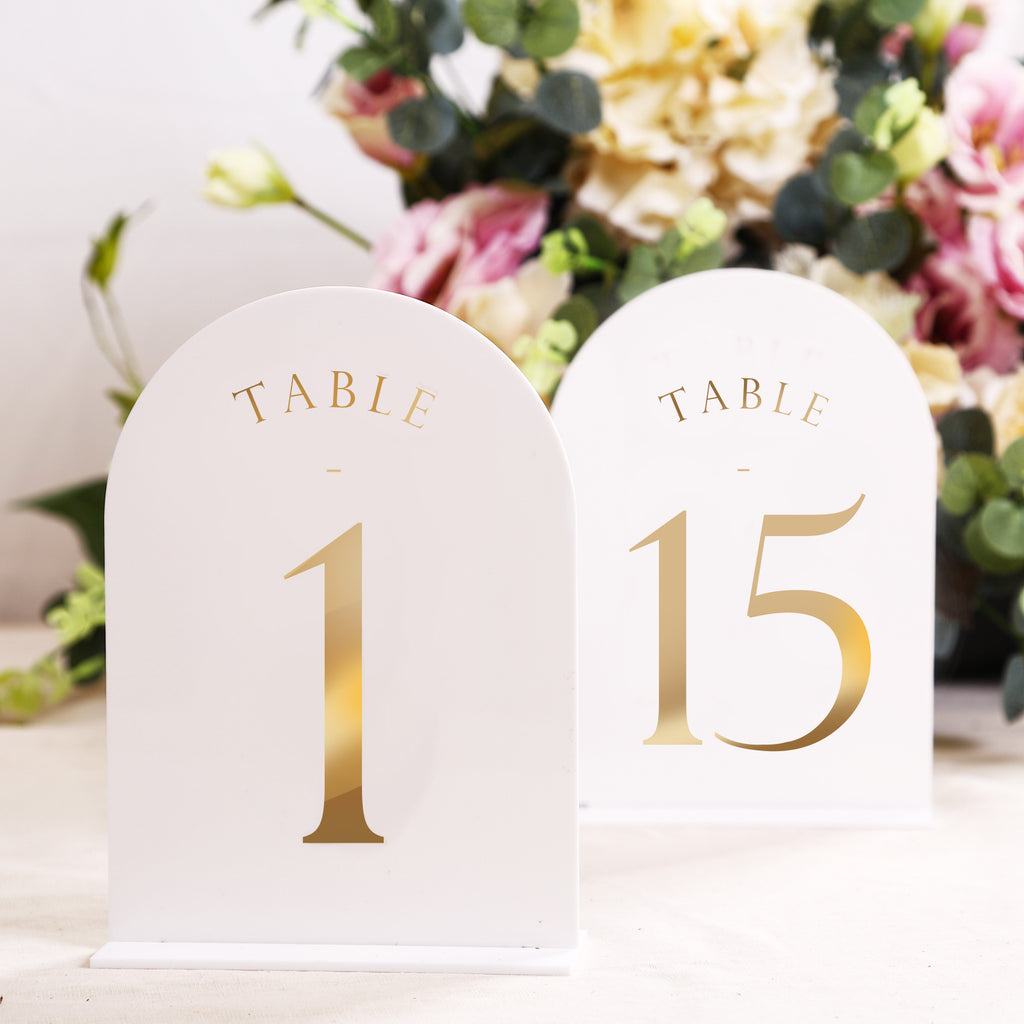 White Arch Wedding Table Numbers with Stands 1-20 | UNIQOOO Arts & Crafts white-arch-wedding-table-numbers-with-stands-1-20-uniqooo-arts-crafts