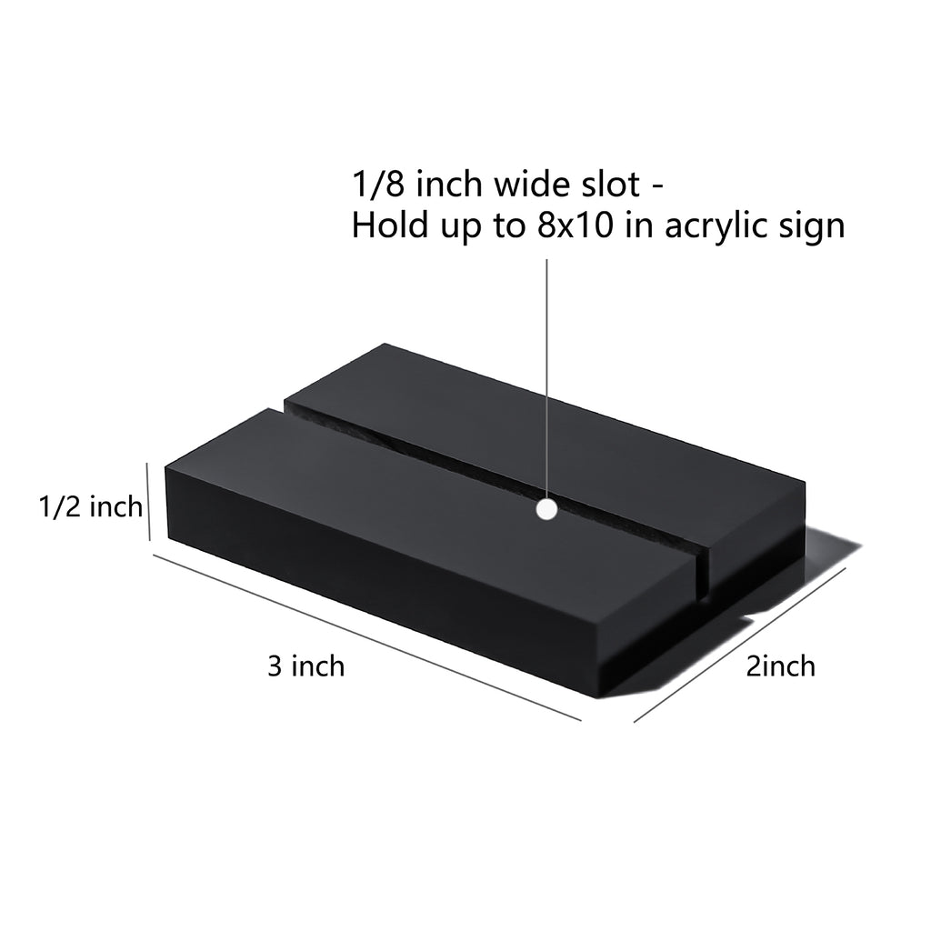3" Black Acrylic Stand | Wedding Sign Holders, 10 Count
