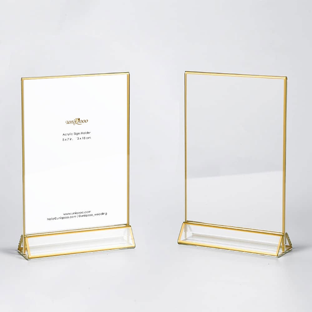 5x7 inch Acrylic Frame with Gold Print, Pack of 6