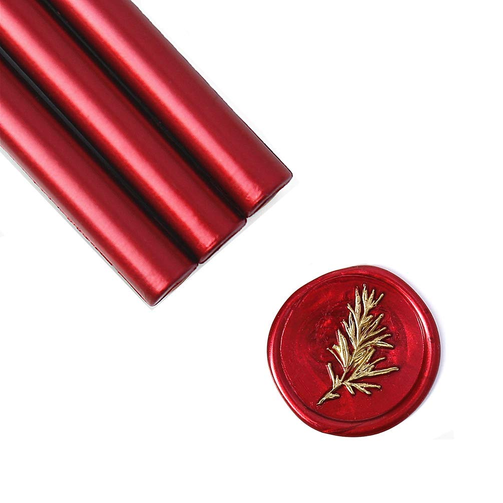 Metallic Burgundy Red Sealing Wax Sticks, 8 Pack