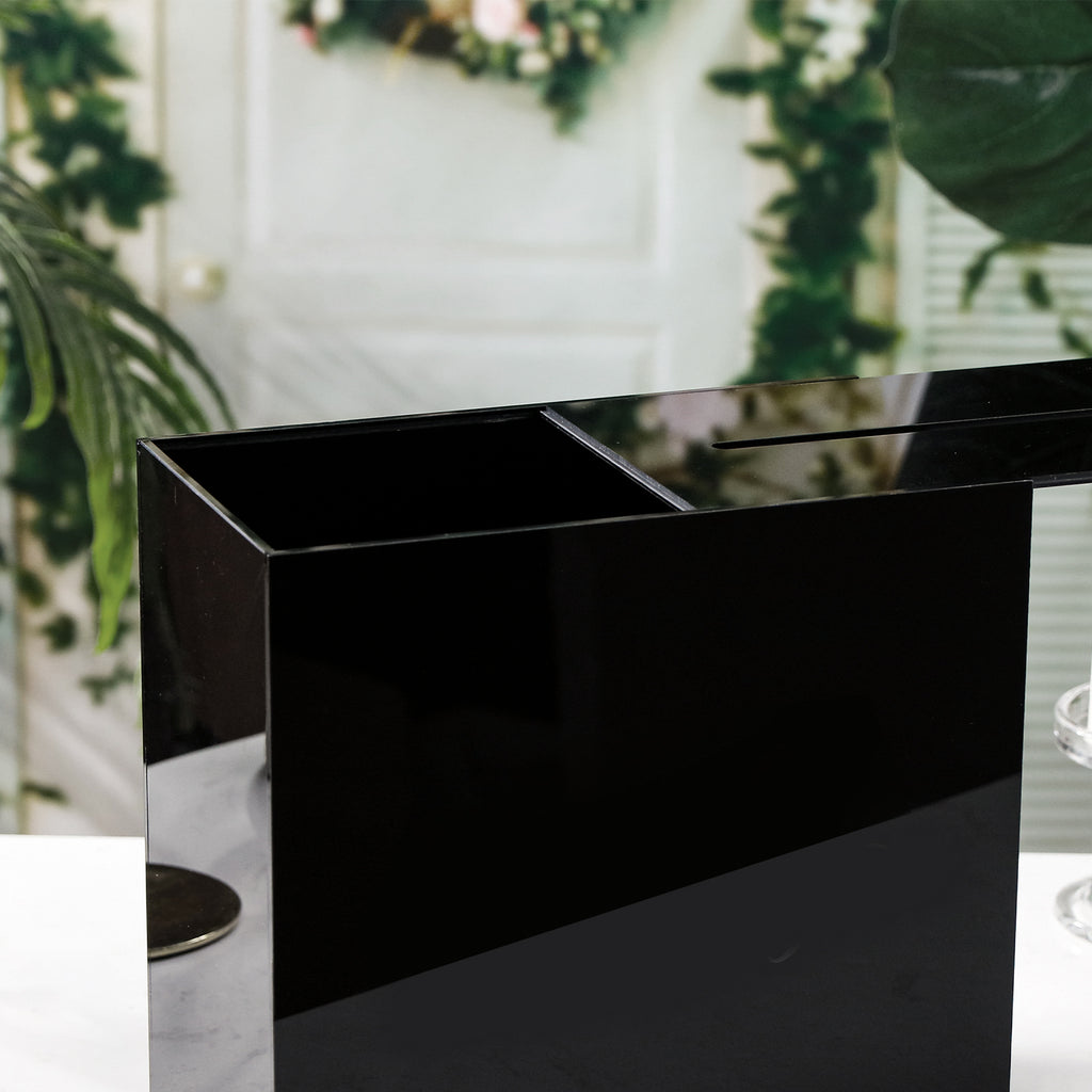 UNIQOOO Clear Acrylic Card Box w/Slot, Thick DIY Wedding Box Blank No Print, Large 10x10x5.5 in, for Reception Decoration Fundraiser Money Box