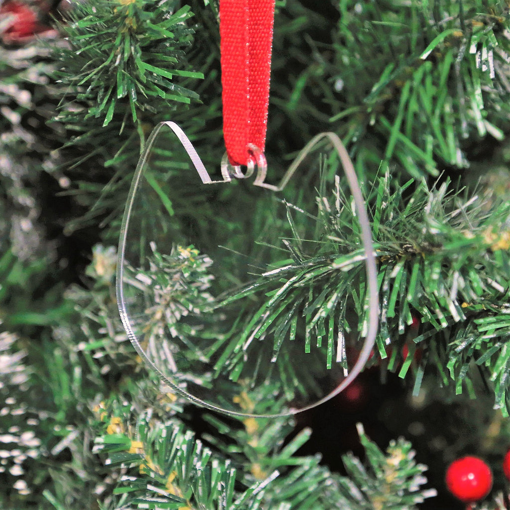 3 1/4" Clear Cat Christmas Ornament, Key Chain, 20 Pack
