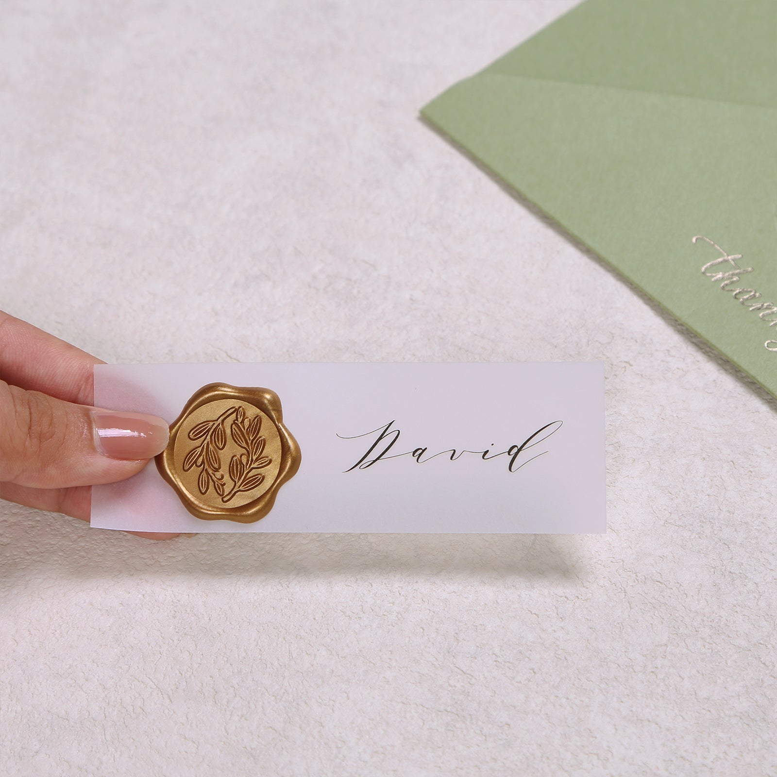 Wax Seal Stickers - Wedding Invitation Envelope Seal Stickers Self Adhesive Antique Gold Stickers, Olive Branch, 100pcs