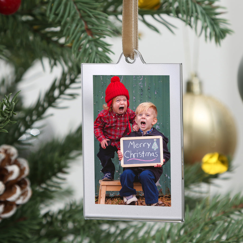Christmas Photo Acrylic Ornament Frames, 2x3 Inches,8 Pack Silver Frames for Picture,Double-Sided Picture Frames