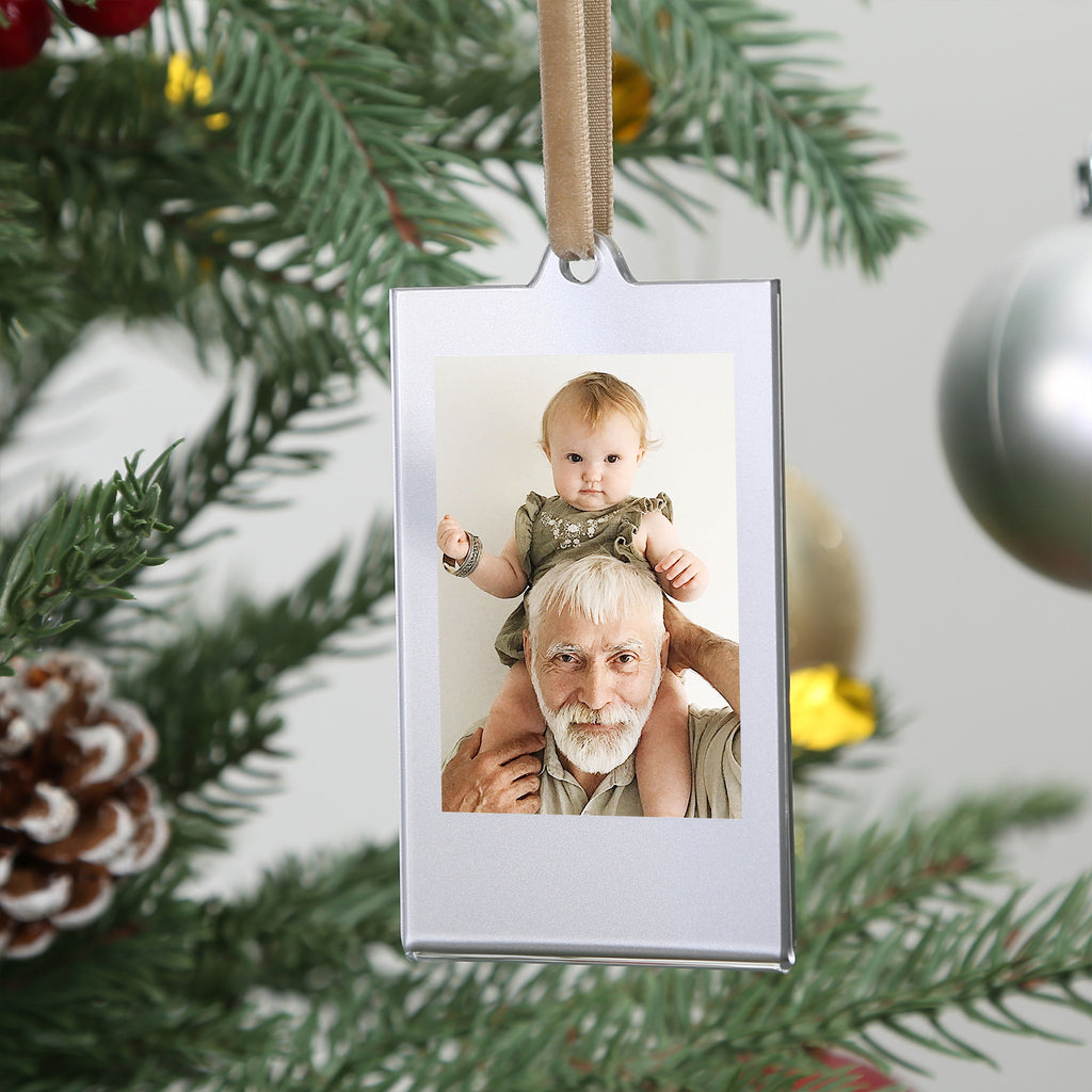 Christmas Fujifilm Instax Mini Acrylic Frames, 8 Pack Silver Acrylic Frames for Picture, Christmas Tree Ornaments