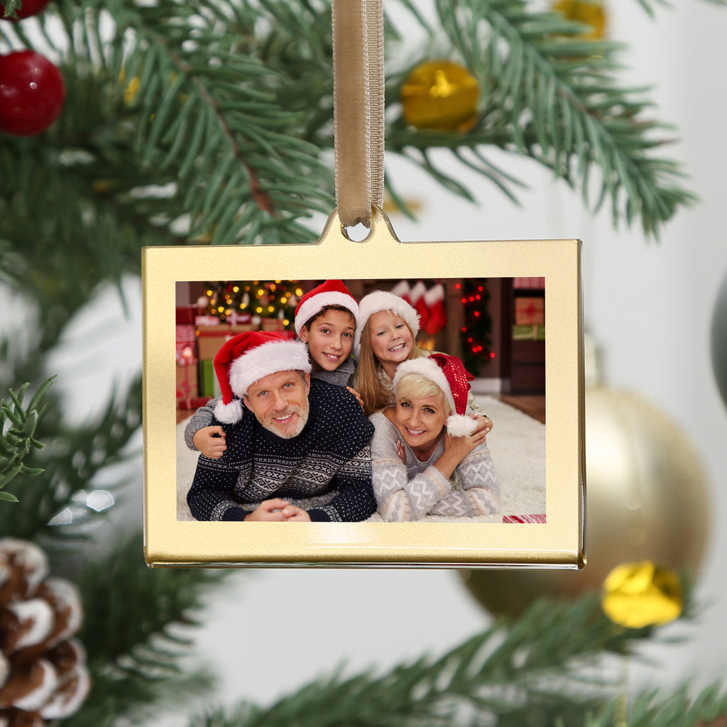 Christmas Photo Acrylic Ornament Frames, 3x2 Inches,8 Pack Gold Frames for Picture,Double-Sided Picture Frames