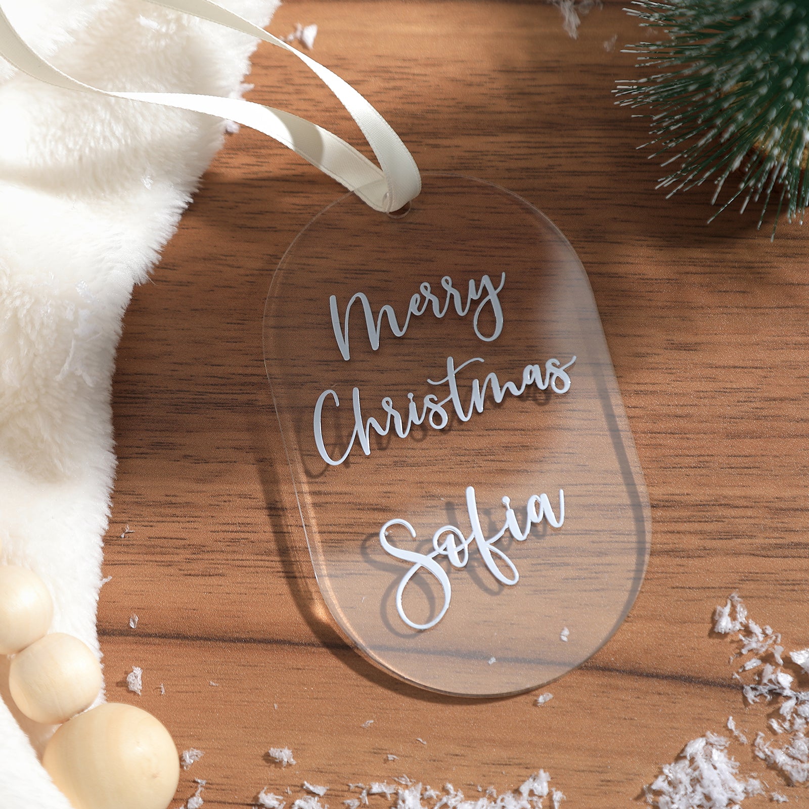 18 Pack 4'' Clear Acrylic Arch Oval Shape Christmas Ornament, 3mm Extra Thick