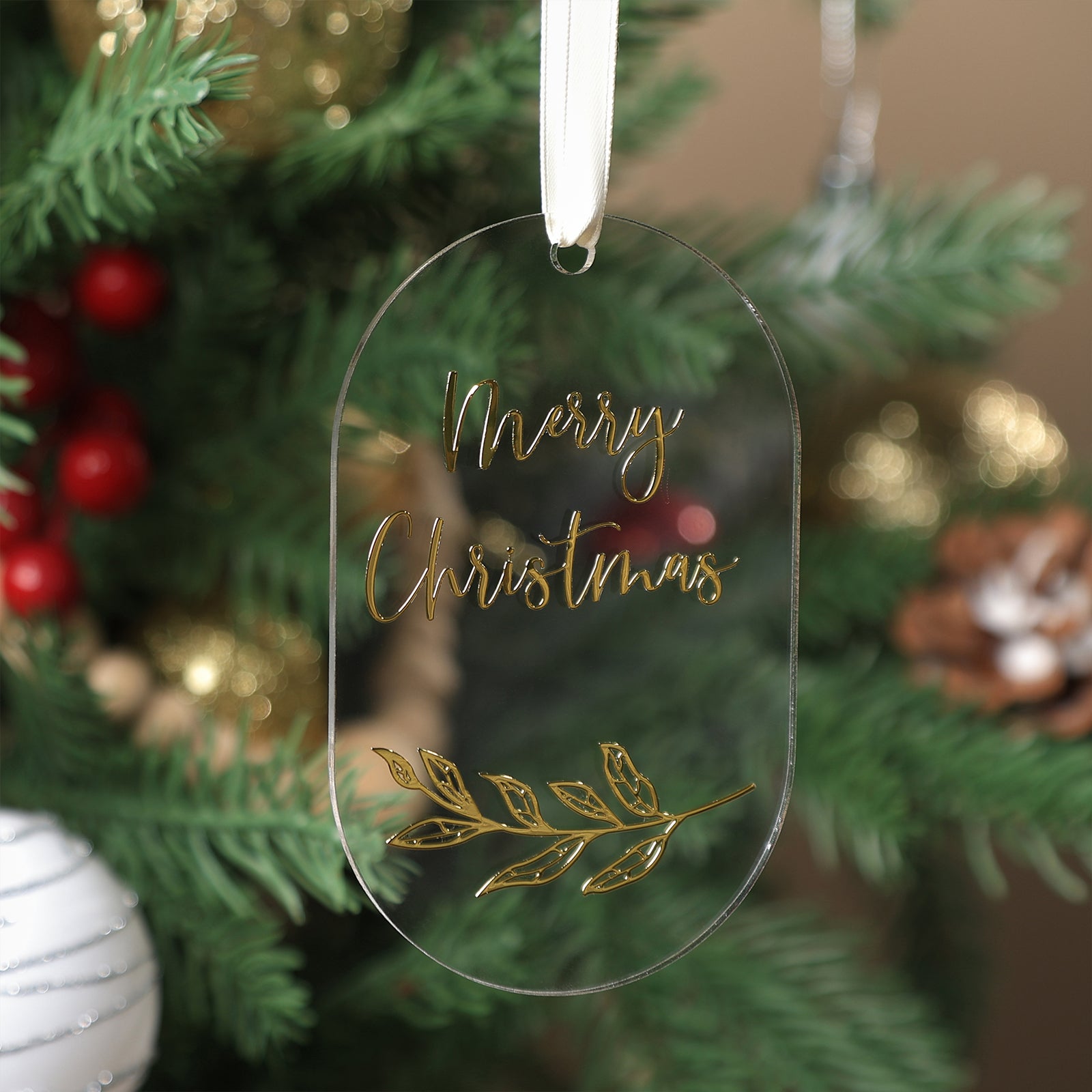 18 Pack 4'' Clear Acrylic Arch Oval Shape Christmas Ornament, 3mm Extra Thick