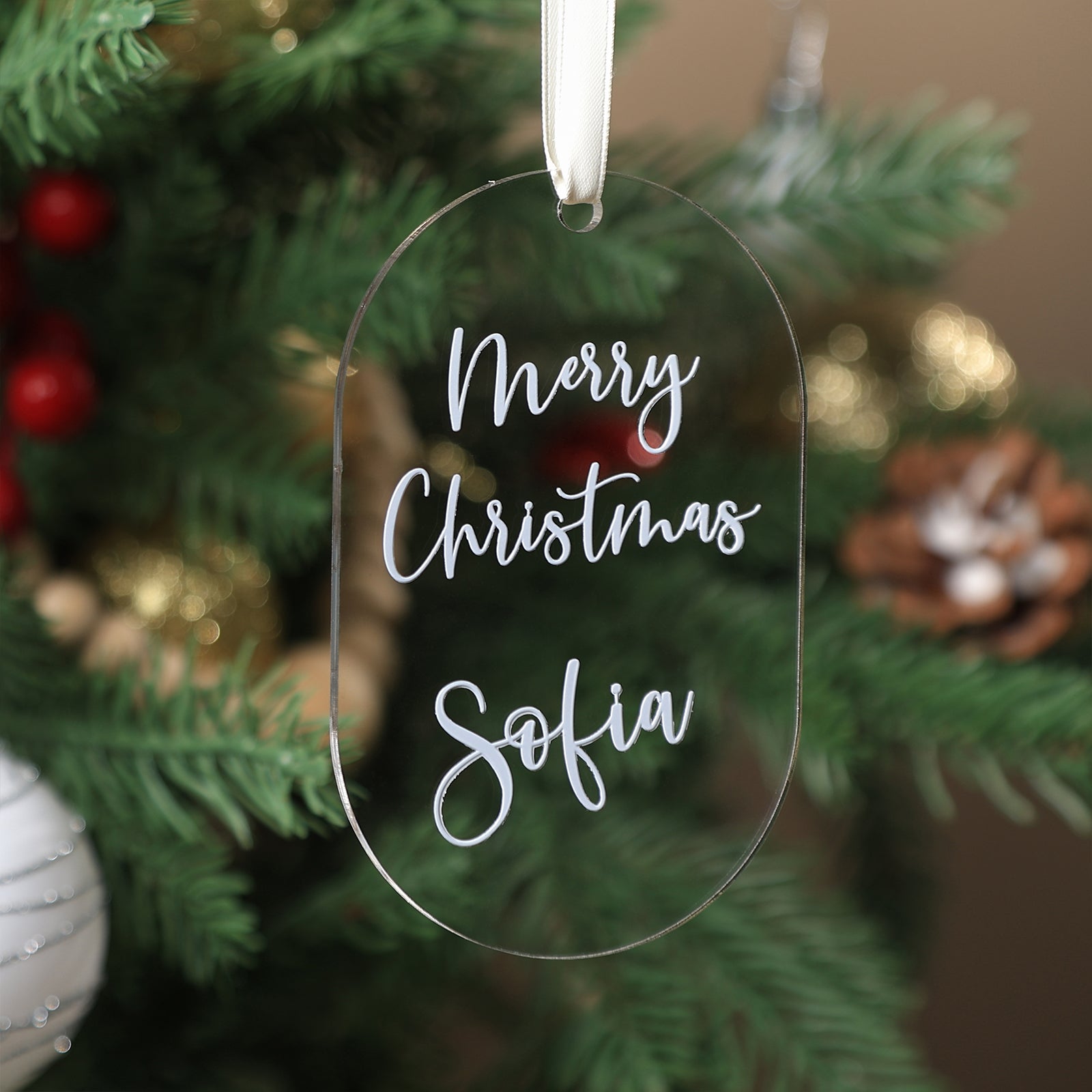 18 Pack 4'' Clear Acrylic Arch Oval Shape Christmas Ornament, 3mm Extra Thick