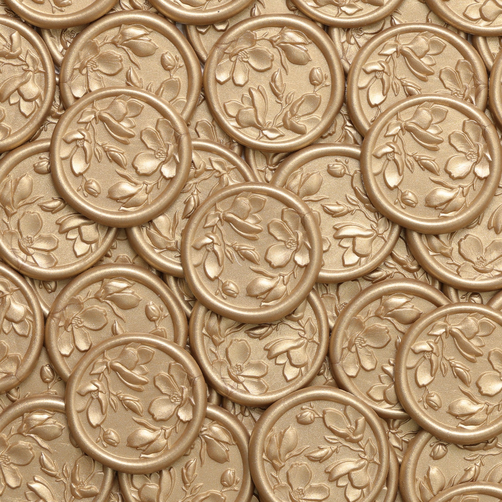 Wax Seal Stickers - 3D Magnolia Wedding Invitation Envelope Botanical  Self- Adhesive Light Gold Wax Seal Stickers, 50 Pcs