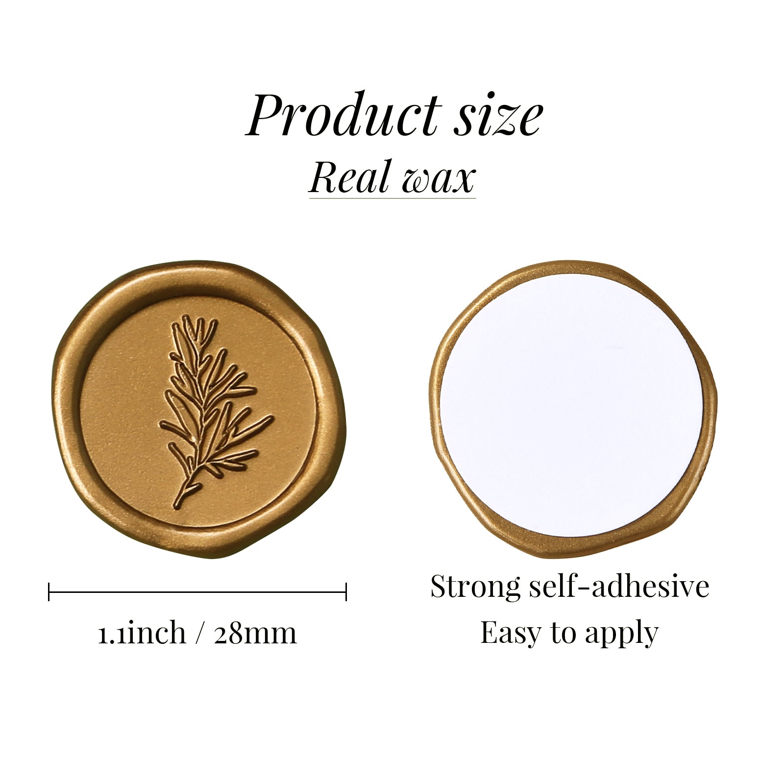 Wax Seal Stickers - Wedding Invitation Envelope Seal Stickers Self Adhesive Antique Gold Stickers, Rosemary, 200pcs