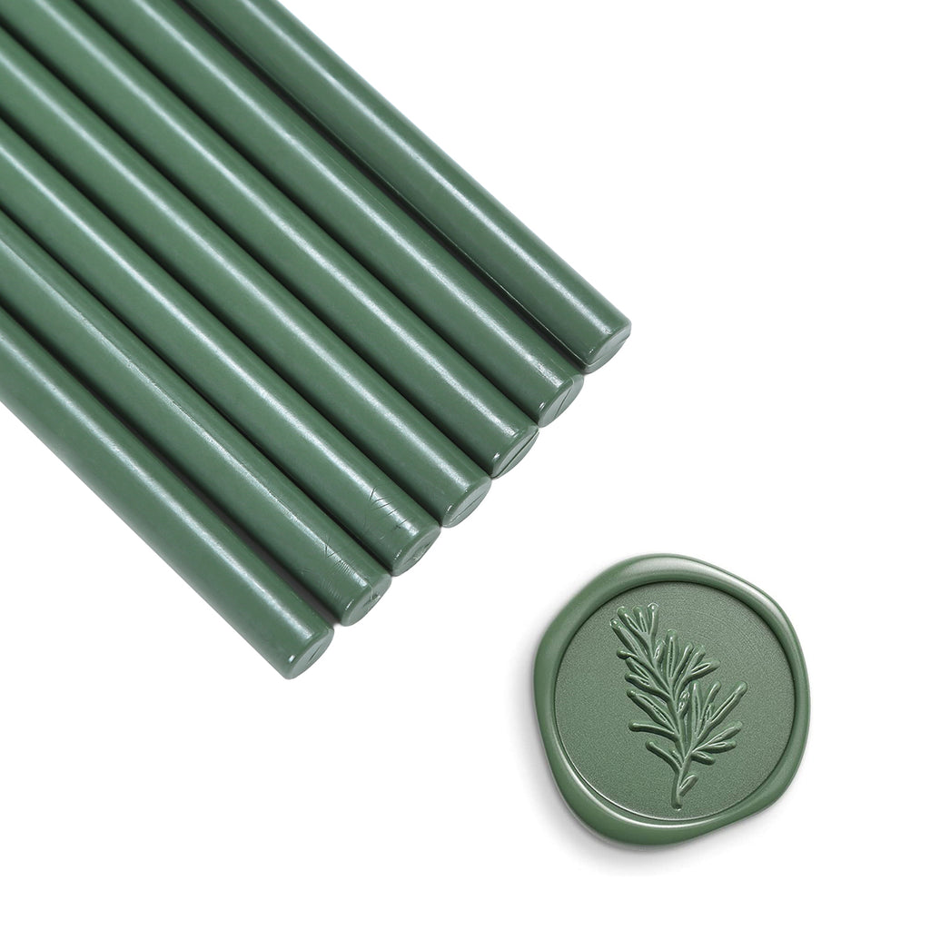Mini Olive Green Sealing Wax Sticks, 16 Pack