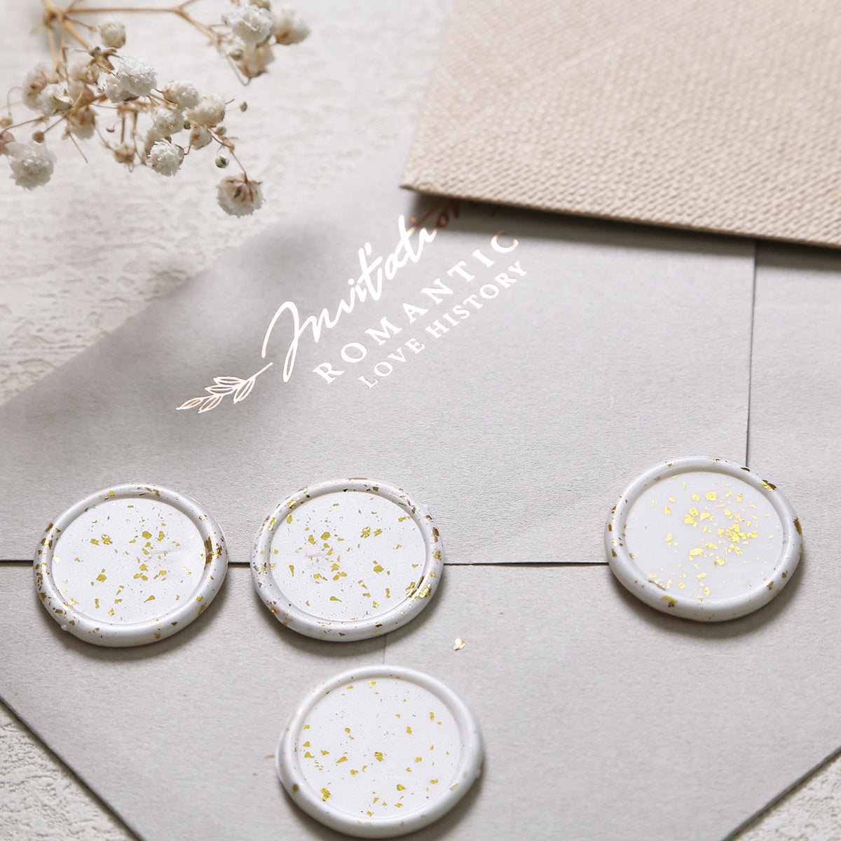 Shell White Stickers with Gold Foil – UNIQOOO