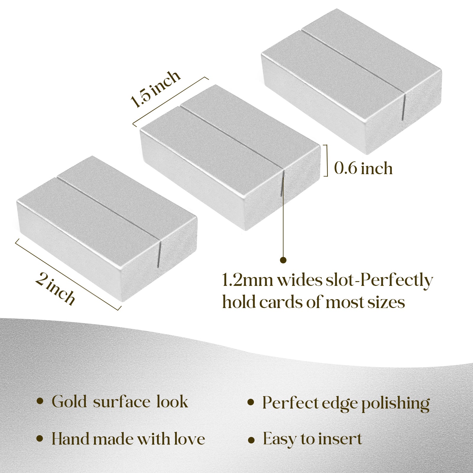 UNIQOOO 12 Pack 2" Silver Birch Wood Stands for Cardstock, Wedding Table Numbers Holders, Photo Holder, Photo Display Stand