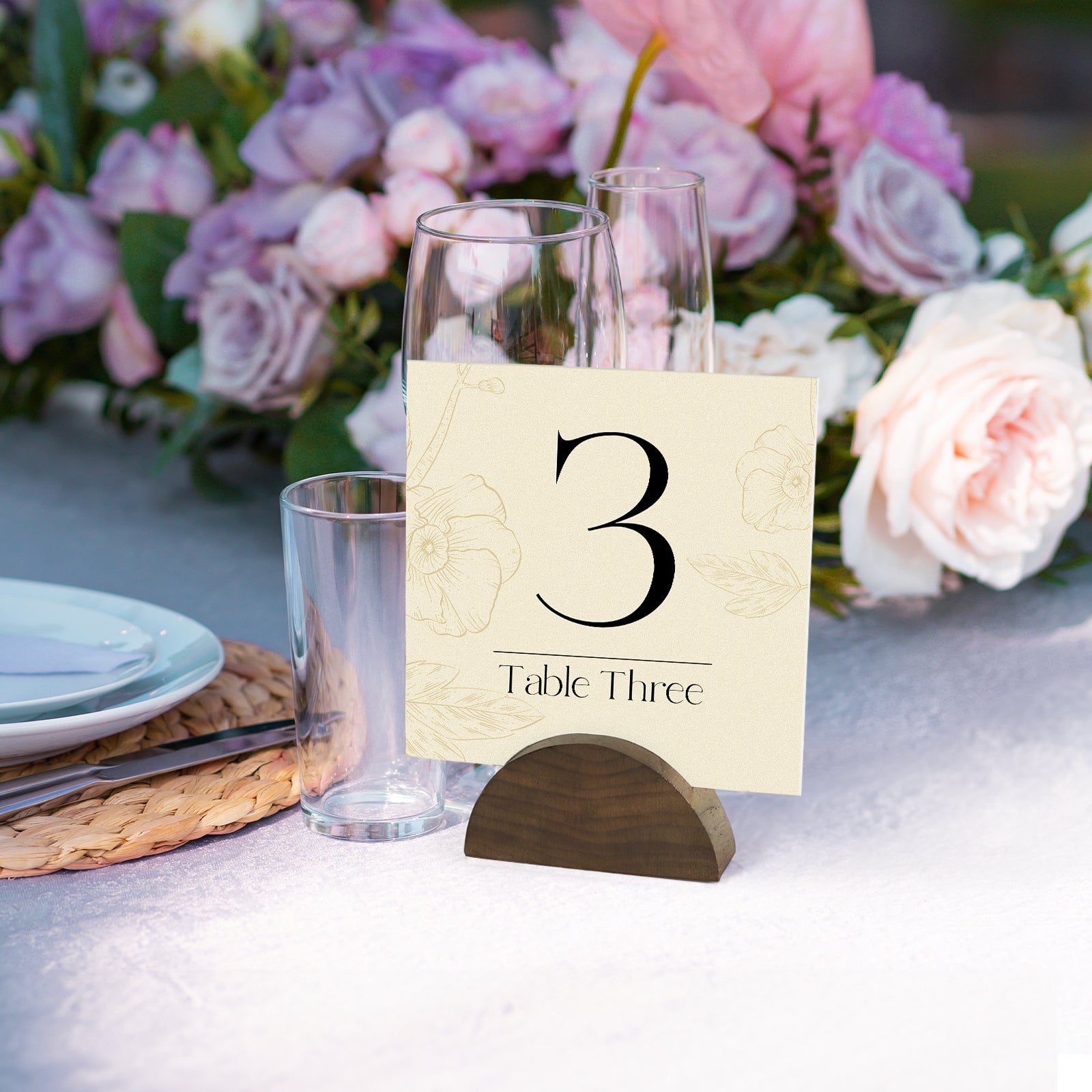 10 Set 2" Arch Walnut Wood Stand with Cards |1.2mm Slot, for Wedding Table Number Sign, Place Card Holder, Photo Display Stand | for Event Decor, Retail Shop, Cafe Restaurant Menu, Business Card, Name Tag