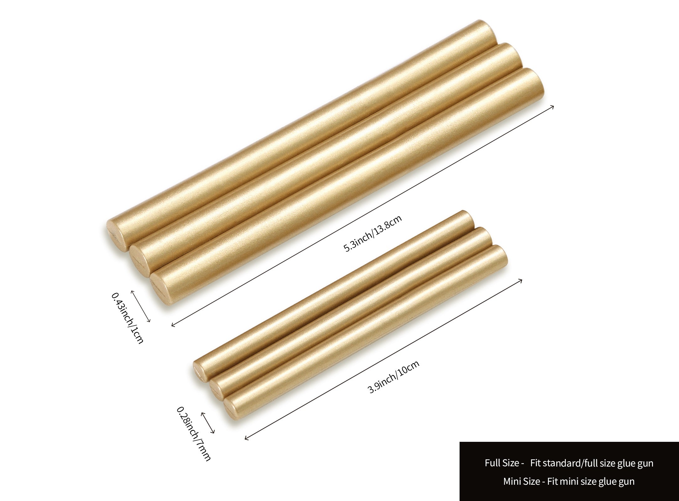 Mini Light Gold Sealing Wax Sticks, 16 Pack
