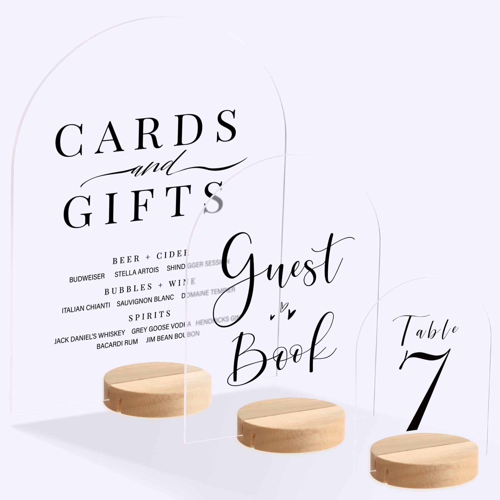 UNIQOOO 6 Pack 4" Round Birch Wood Stands for Wedding Acrylic Sign, Wood Table Number Holders for 1/8 Thick Acrylic Sheets | Wedding Display Stand, Card Holder for Bar Menu, Retail Sign, Party