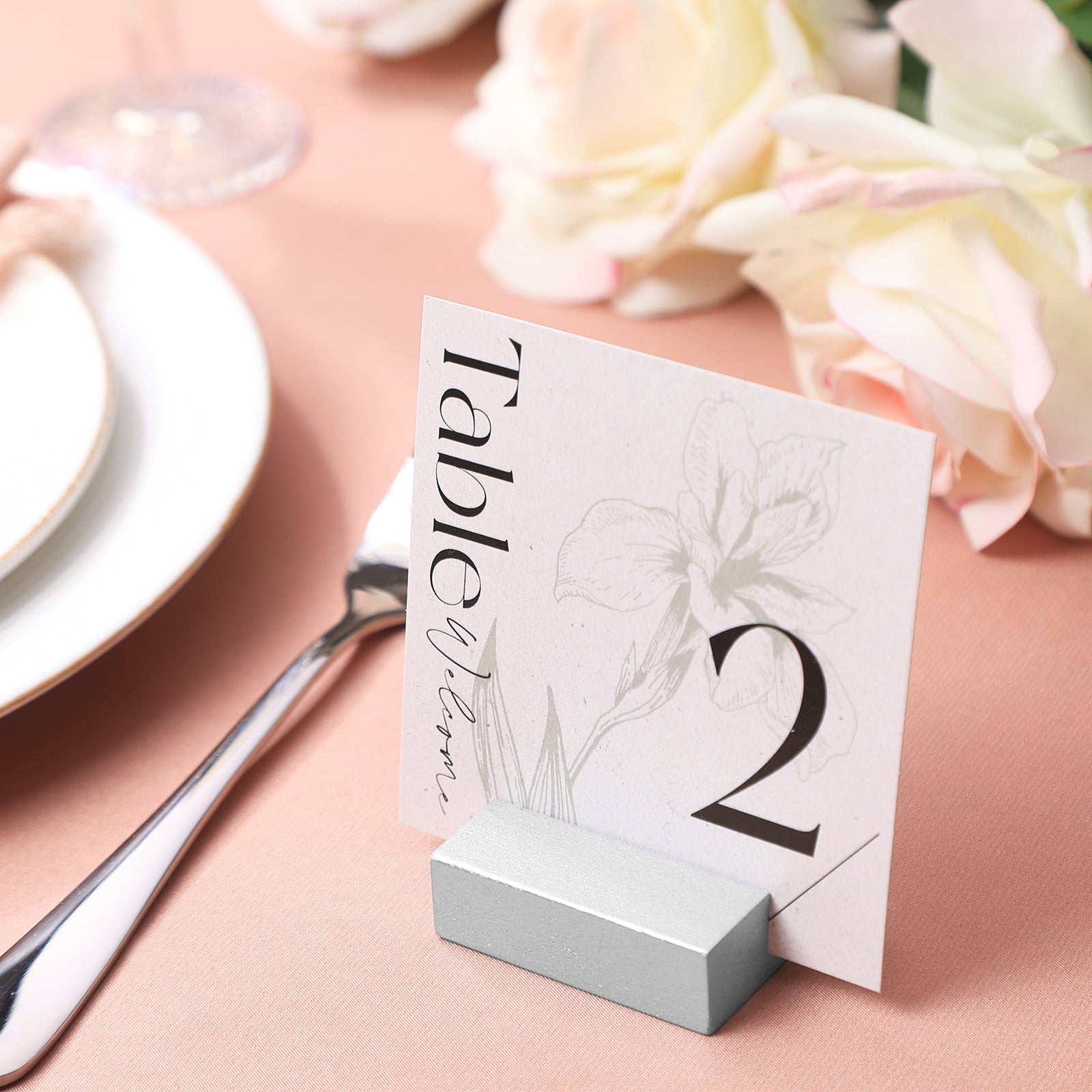 UNIQOOO 12 Pack 2" Silver Birch Wood Stands for Cardstock, Wedding Table Numbers Holders, Photo Holder, Photo Display Stand