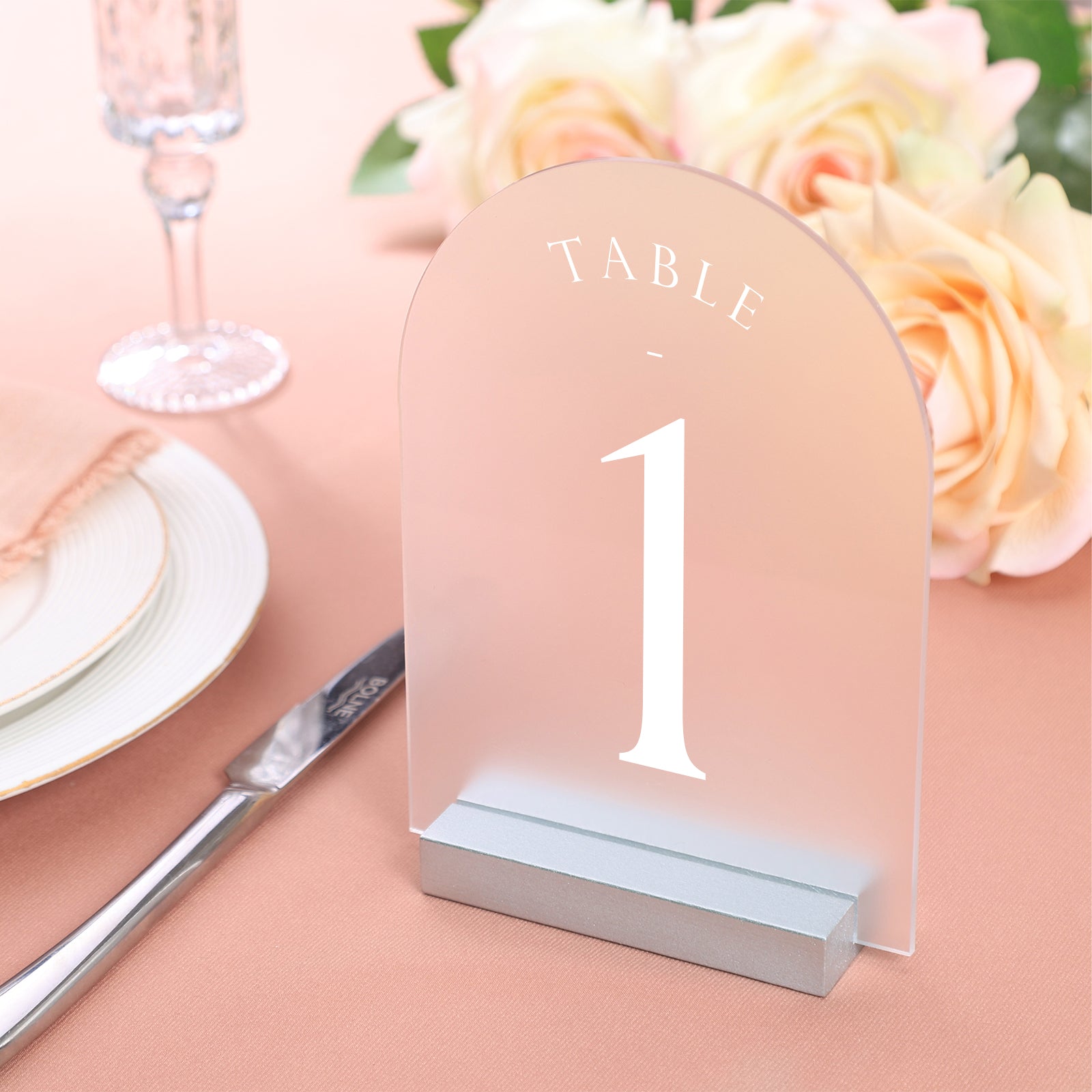 UNIQOOO 10 Pack 4" Silver Birch Wood Stands for Wedding Acrylic Sign, Wood Table Number Holders for 1/8 Thick Acrylic Sheets