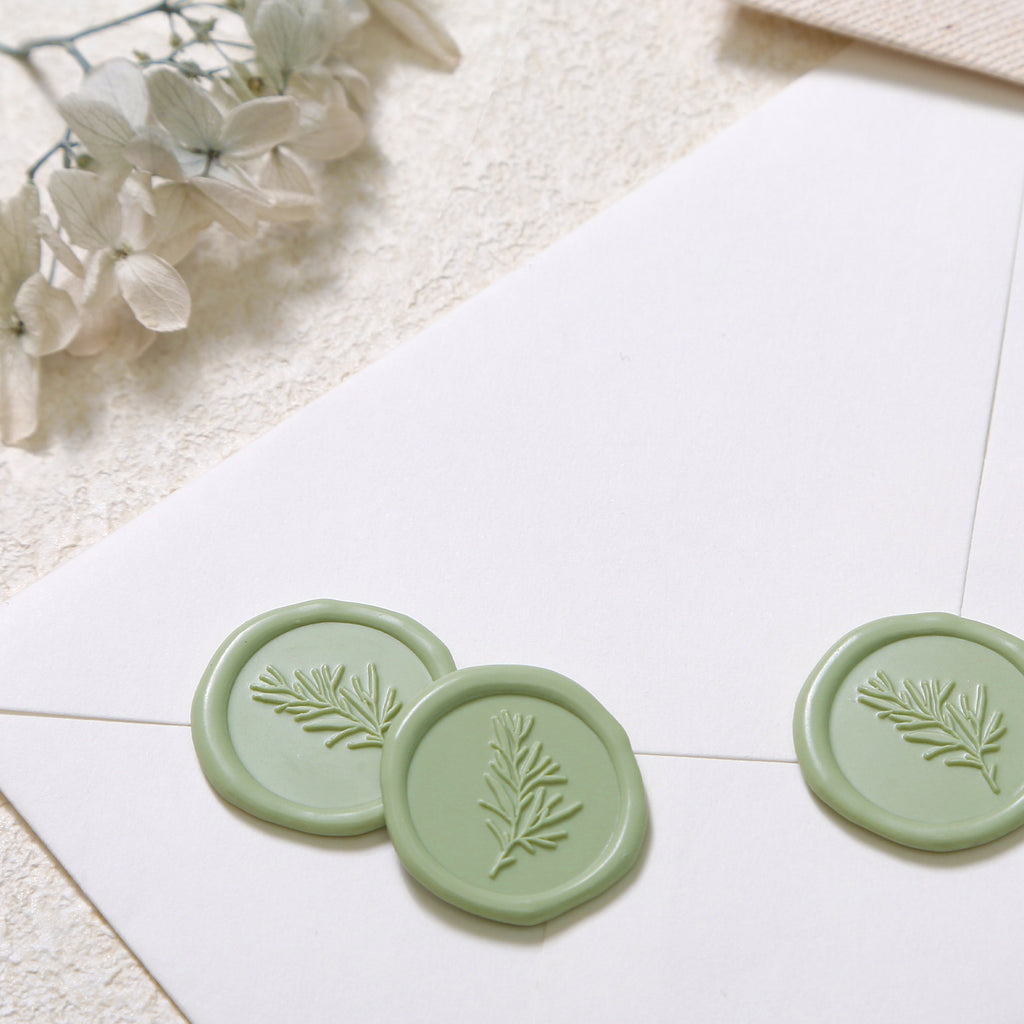 Wax Seal Stickers - Wedding Invitation Envelope Seal Stickers Self Adhesive Sage Green Stickers, Eucalyptus, 100pcs