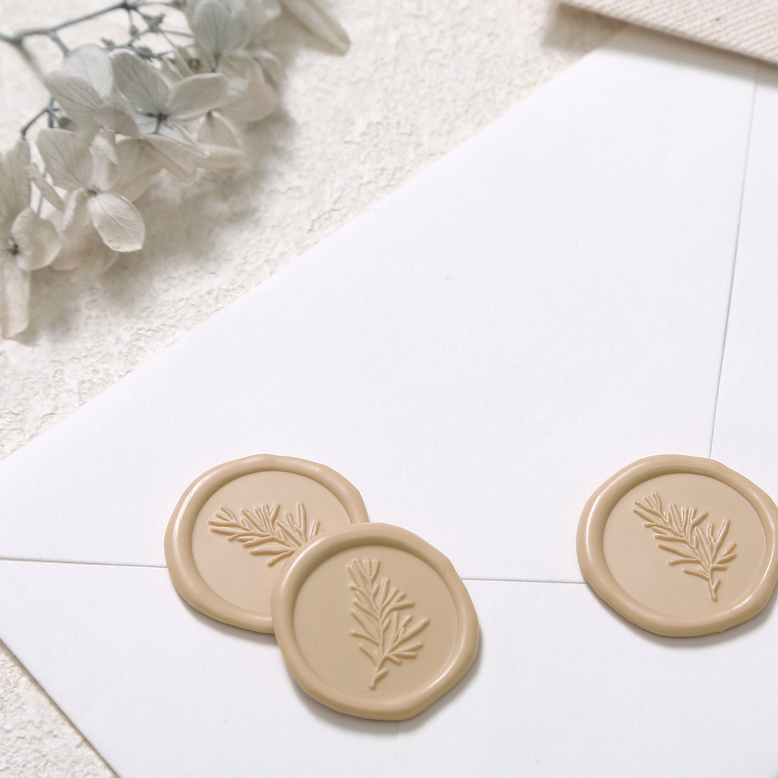 Wax Seal Stickers - Wedding Invitation Envelope Seal Stickers Self Adhesive Taupe Stickers, Eucalyptus, 100pcs