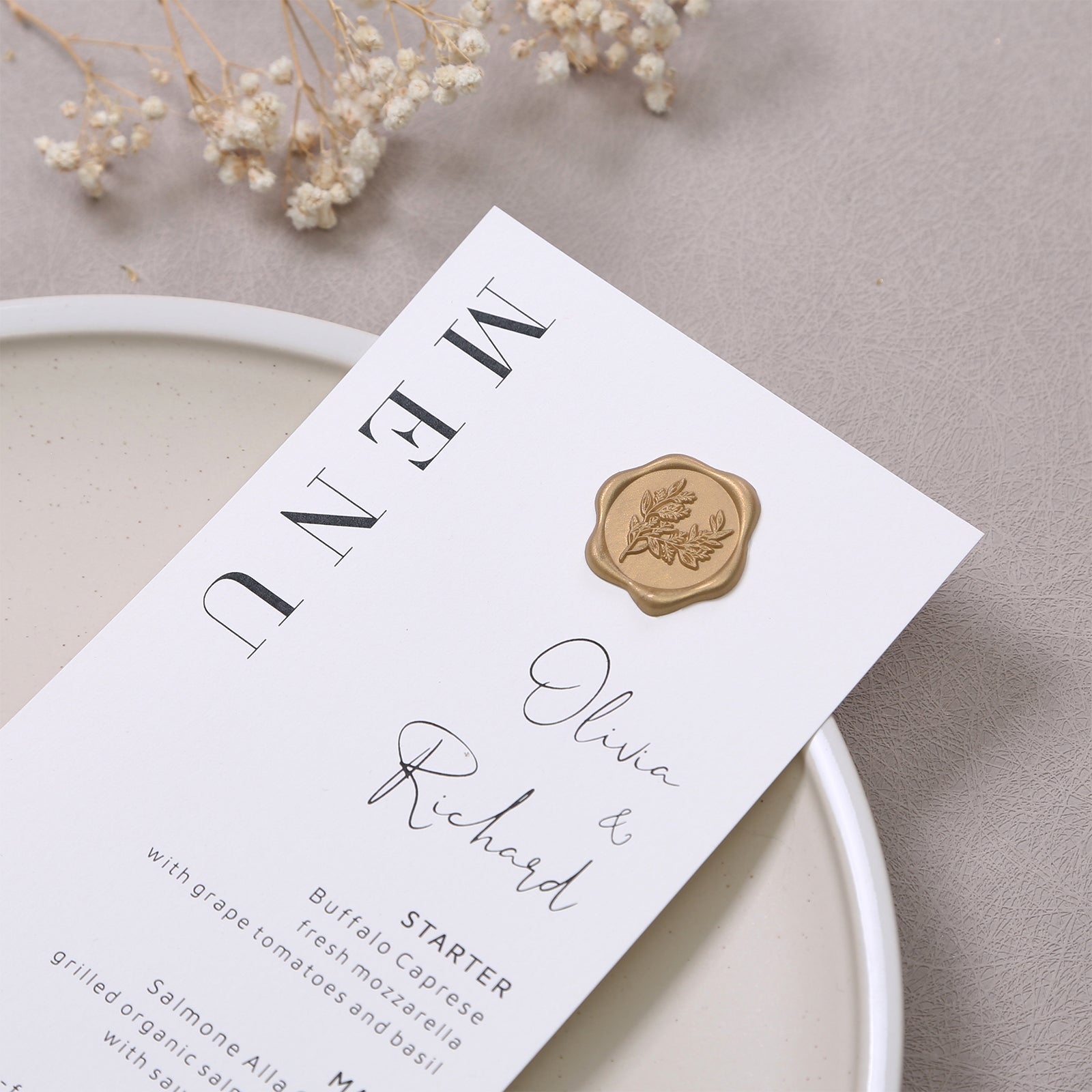 Wax Seal Stickers - Wedding Invitation Envelope Seal Stickers Self Adhesive Prosecco Metallic Light Gold Stickers, Eucalyptus, 100pcs