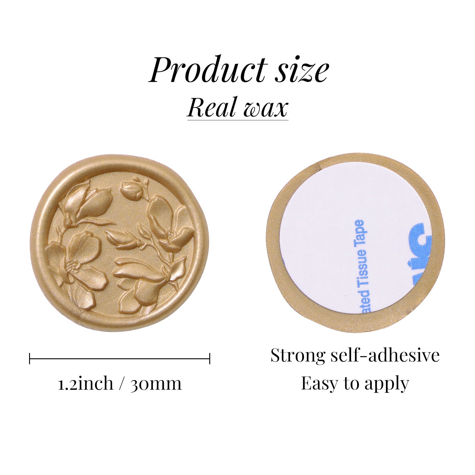 Wax Seal Stickers - 3D Magnolia Wedding Invitation Envelope Botanical  Self- Adhesive Light Gold Wax Seal Stickers, 50 Pcs