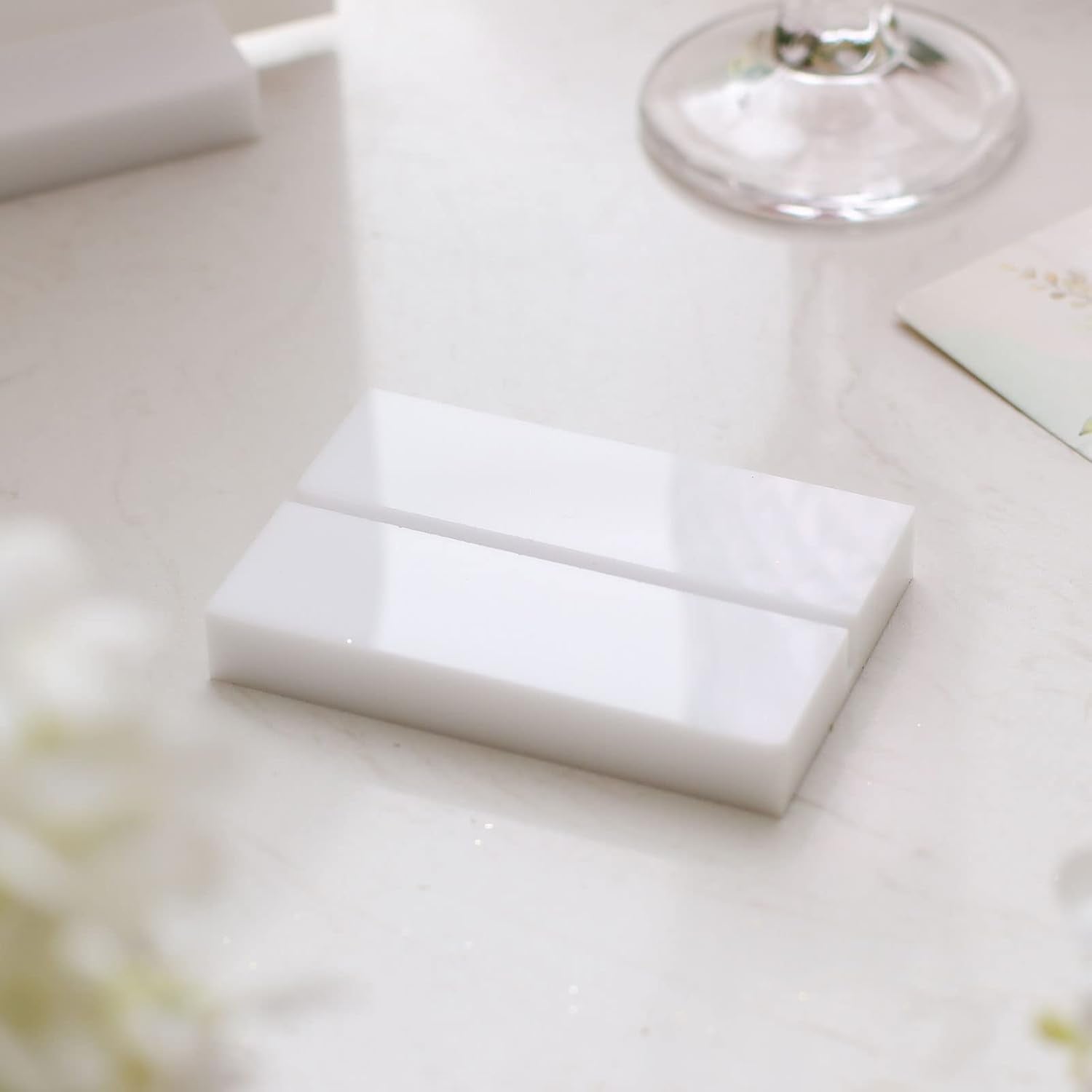 3" White Acrylic Stand | Wedding Sign Holders, 20 Count