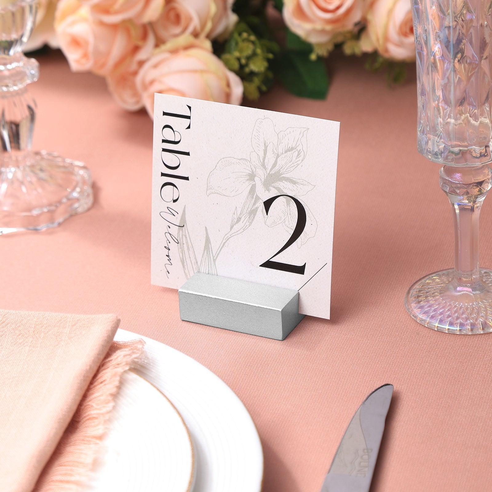 UNIQOOO 12 Pack 2" Silver Birch Wood Stands for Cardstock, Wedding Table Numbers Holders, Photo Holder, Photo Display Stand