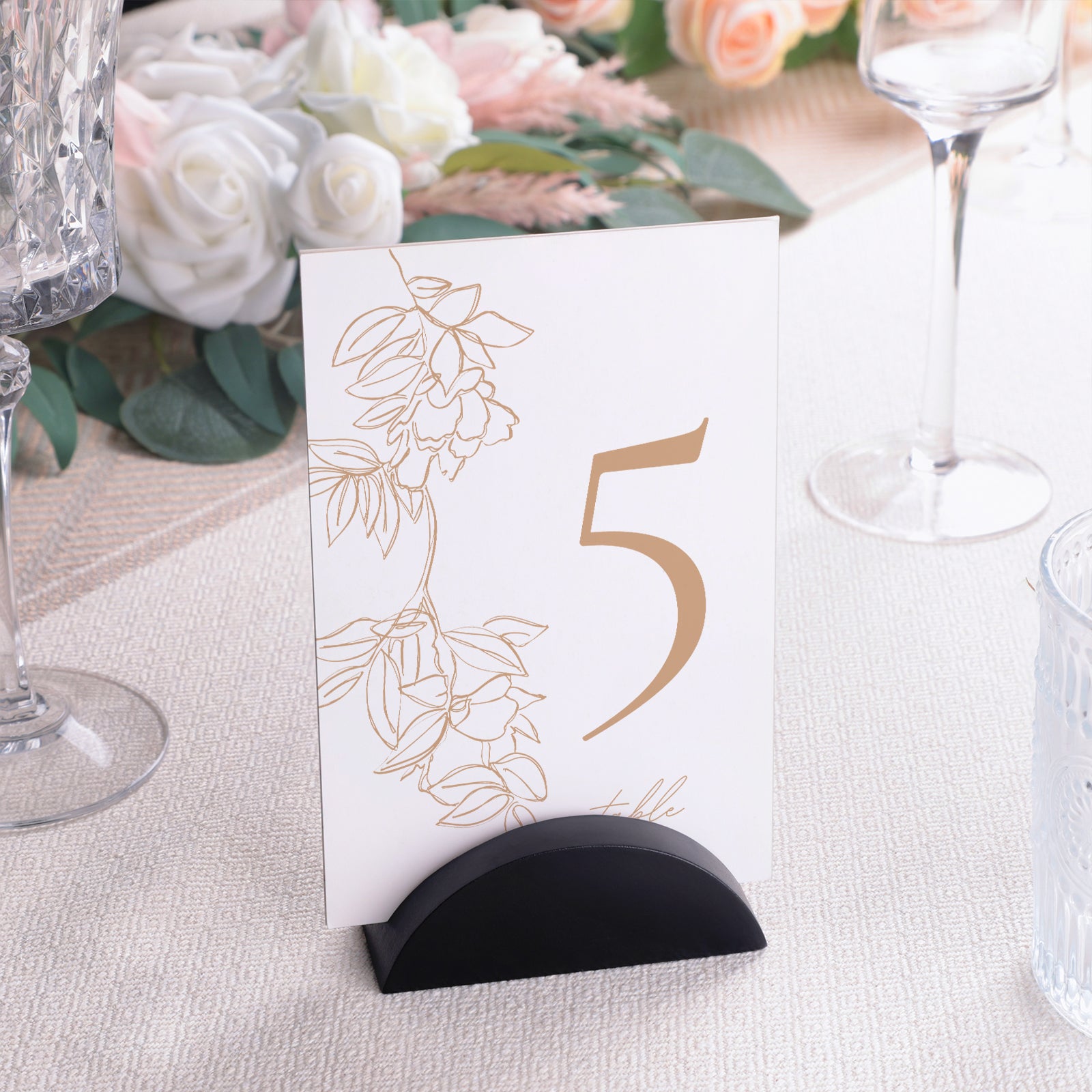 10 Pack 3.3" Arch Black Wood Stand with 1/8" Slot, for Wedding Acrylic Table Number Sign, Wedding Display Stand, Card Holder, Great for Bar Menu, Retail Sign, Party and Events