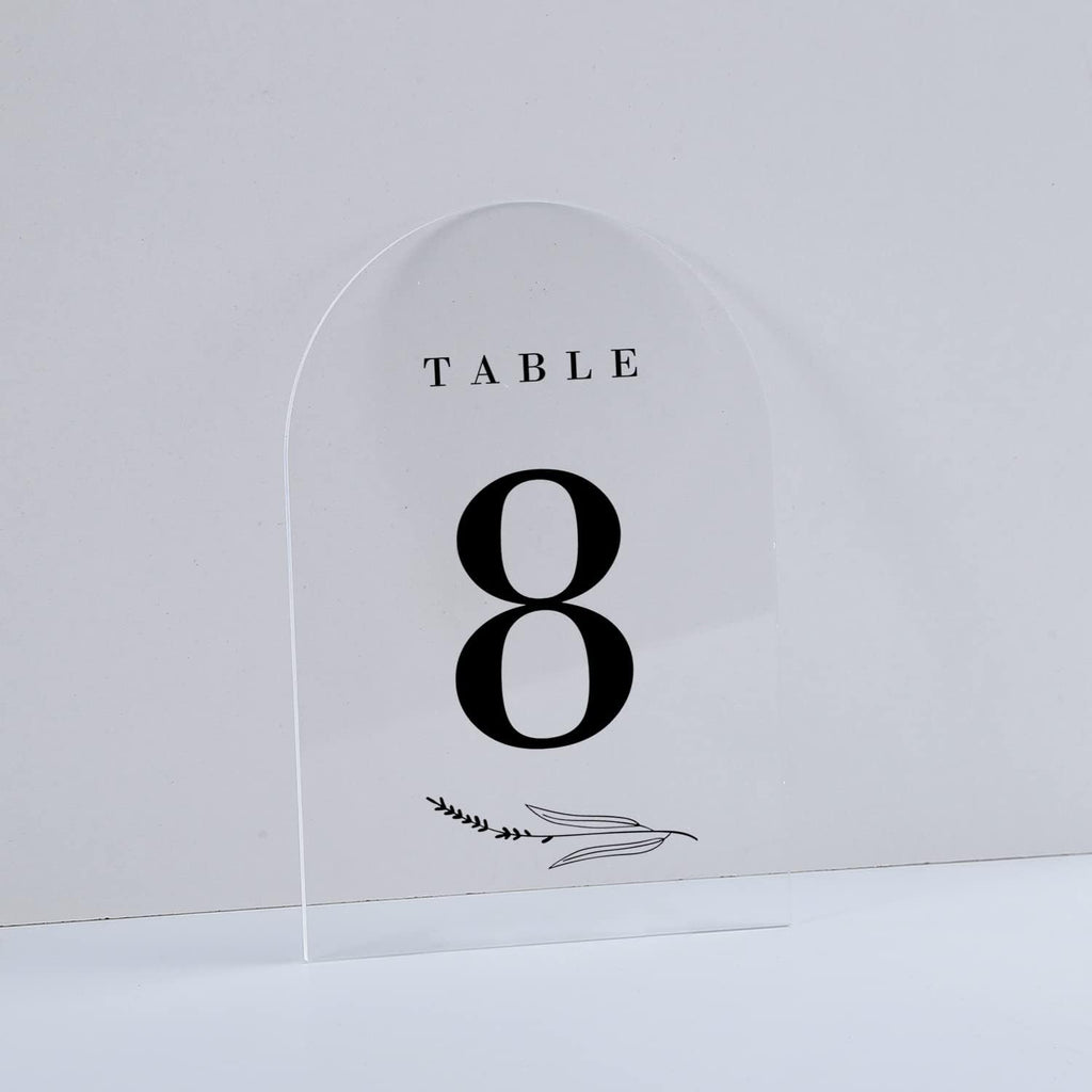 UNIQOOO Clear Acrylic Arch Sign, 5x7" Table Sign for Wedding, 1/8 in Thick