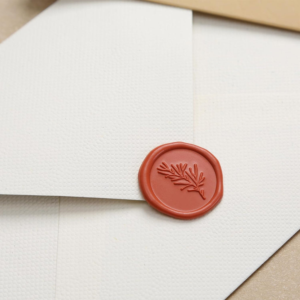 Wax Seal Stickers - Wedding Invitation Envelope Seal Stickers Self Adhesive Terra Cotta Orange Stickers,Rosemary, 50pcs