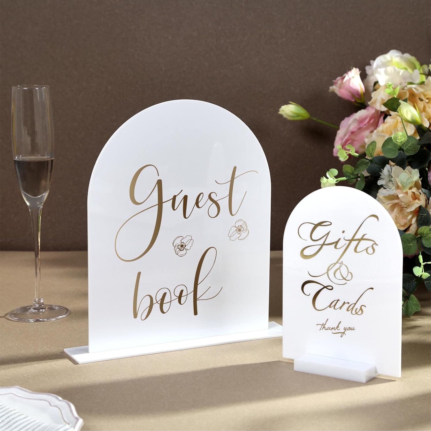Blank White Acrylic Arch Sign, 5x7 inch Table Sign for Wedding, 1/8 in Thick , 20pcs