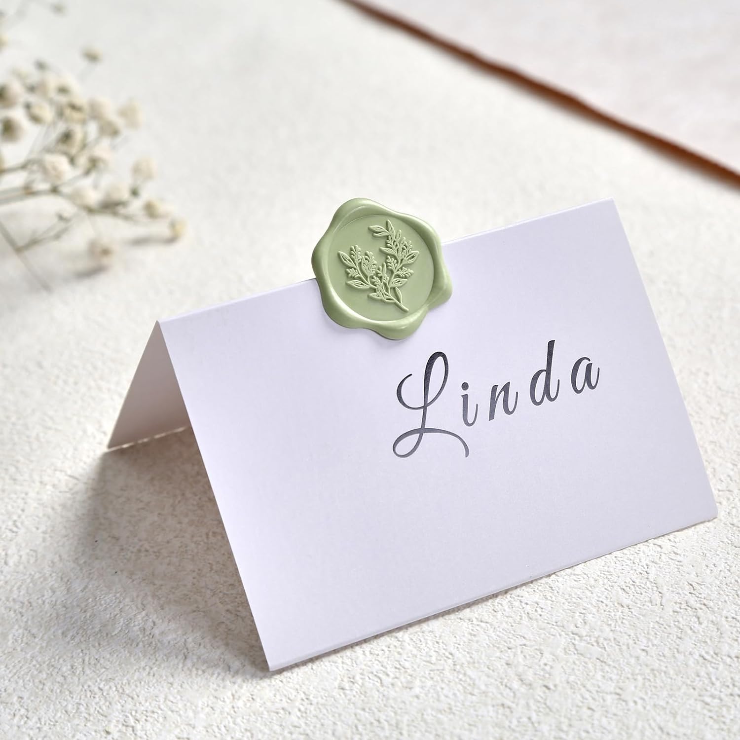 50 Pack Sage Green Envelopes 5x7 For Invitations With Gold Border And Gold Dots