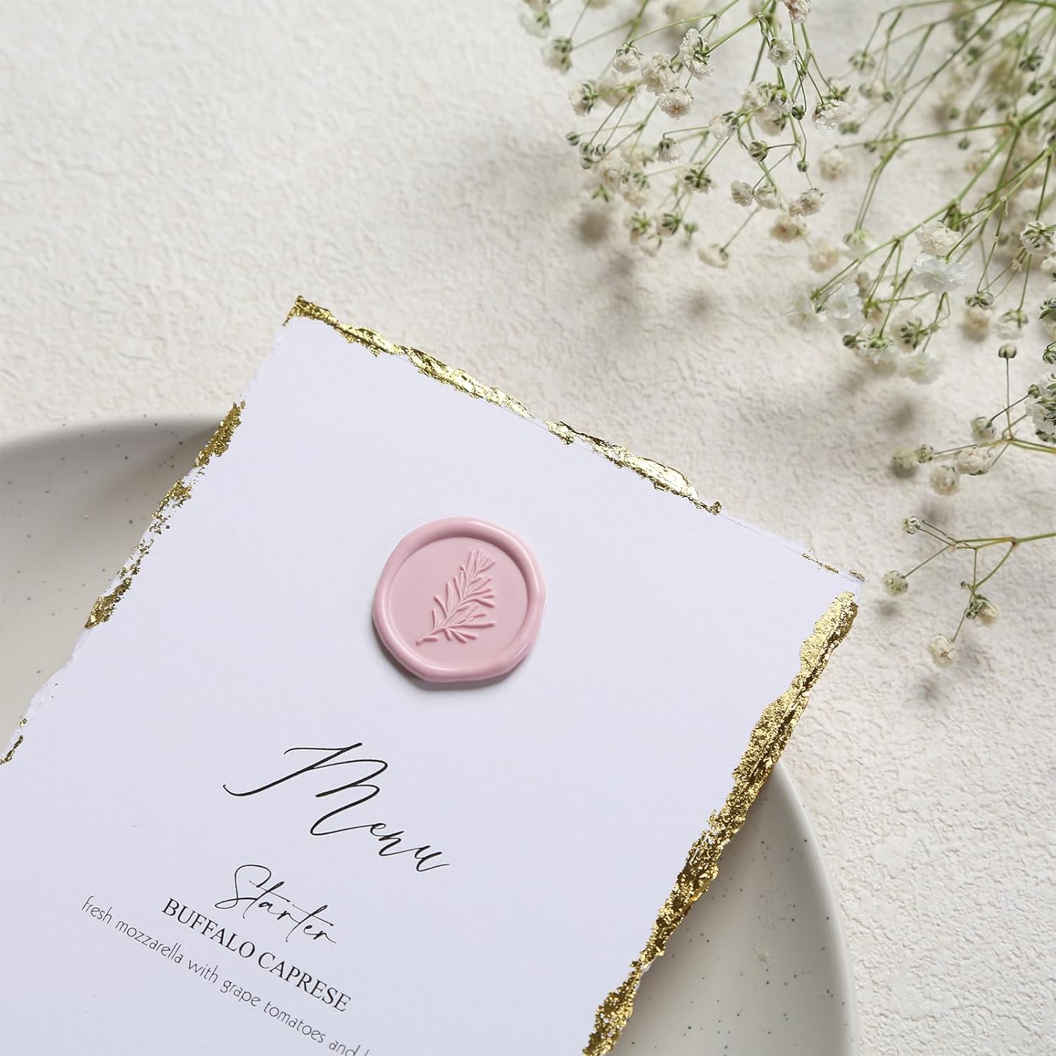 Wax Seal Stickers - Wedding Invitation Envelope Seal Stickers Self Adhesive Dusty Rose Stickers, Rosemary, 50pcs