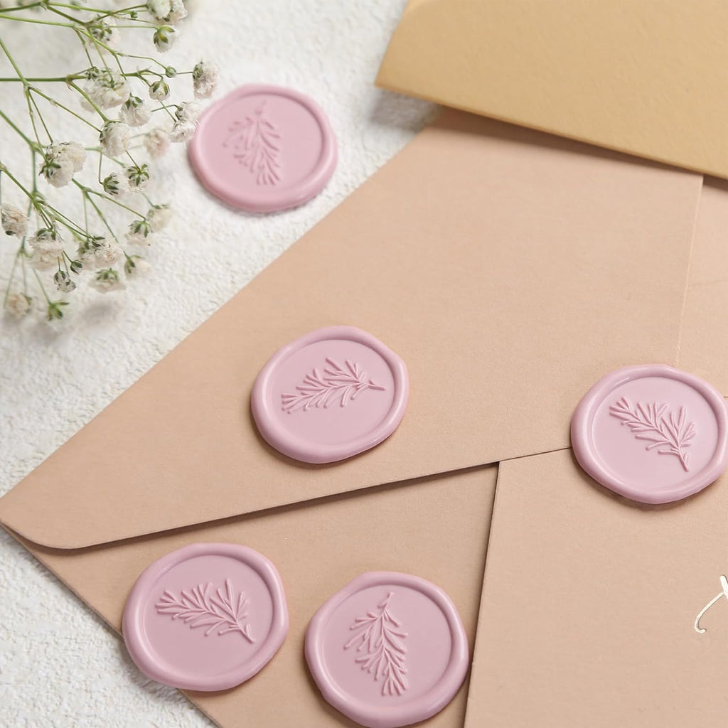 Wax Seal Stickers - Wedding Invitation Envelope Seal Stickers Self Adhesive Dusty Rose Stickers, Rosemary, 50pcs