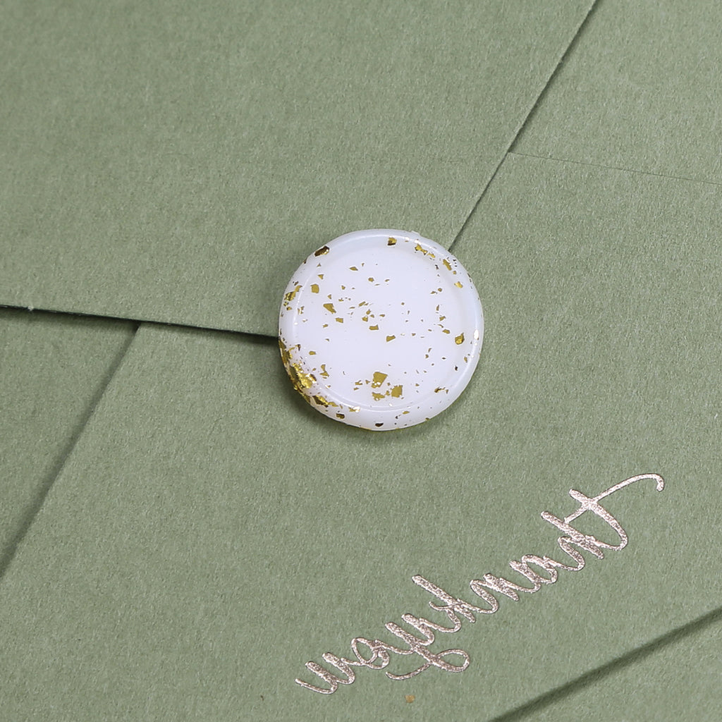 Wax Seal Stickers - Wedding Invitation Envelope Seal Stickers Self Adhesive Translucent Vellum Stickers(Gold Foil, 50 Pieces)
