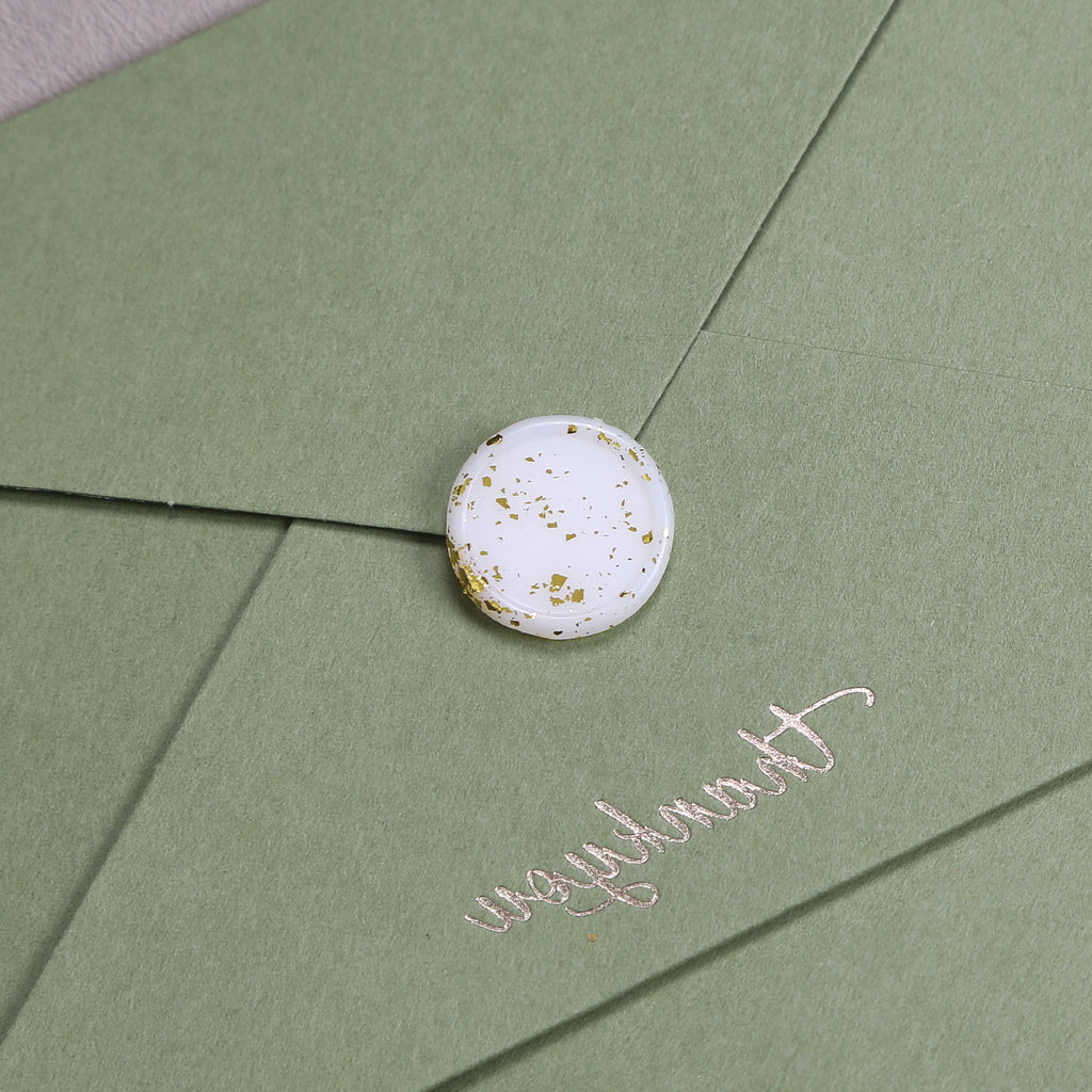 Wax Seal Stickers - Wedding Invitation Envelope Seal StickersTranslucent Stickers with Gold Foil