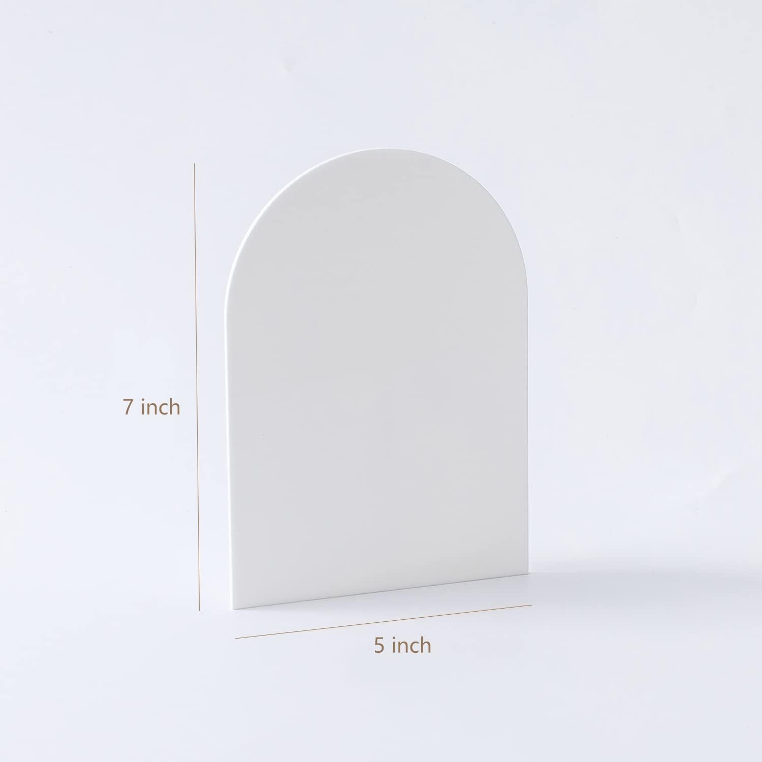 Blank White Acrylic Arch Sign, 5x7 inch Table Sign for Wedding, 1/8 in Thick , 20pcs