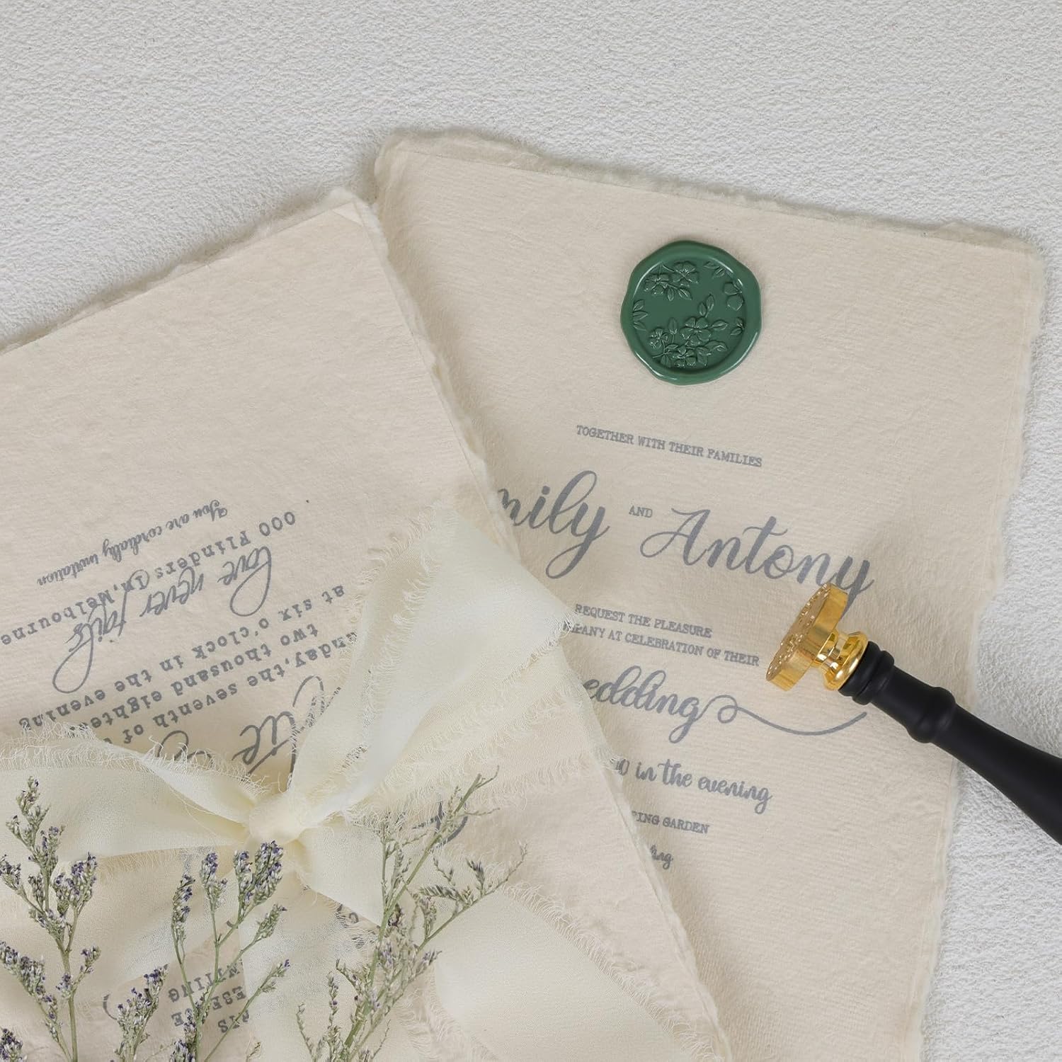 Begonia Flowers Wax Seal Stamp - Floral Wax Seal Stamp Botanical Theme Vintage Brass Stamp Head with Wood Handle for Wedding Invitation Gift Wrap Envelopes Christmas Card
