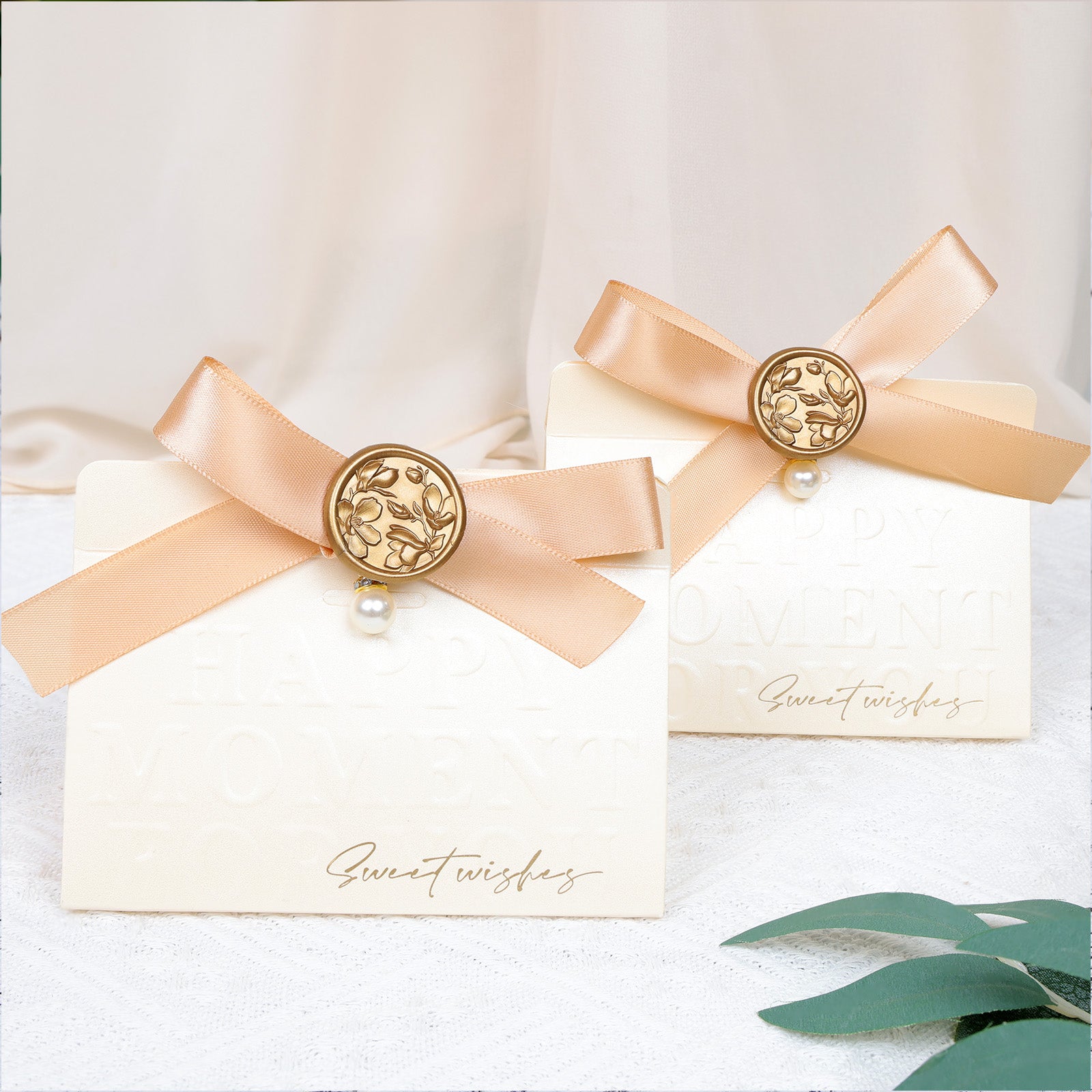 Wax Seal Stickers - 3D Magnolia Wedding Invitation Envelope Botanical Self- Adhesive Antique Gold Seal Stickers, 50 Pcs