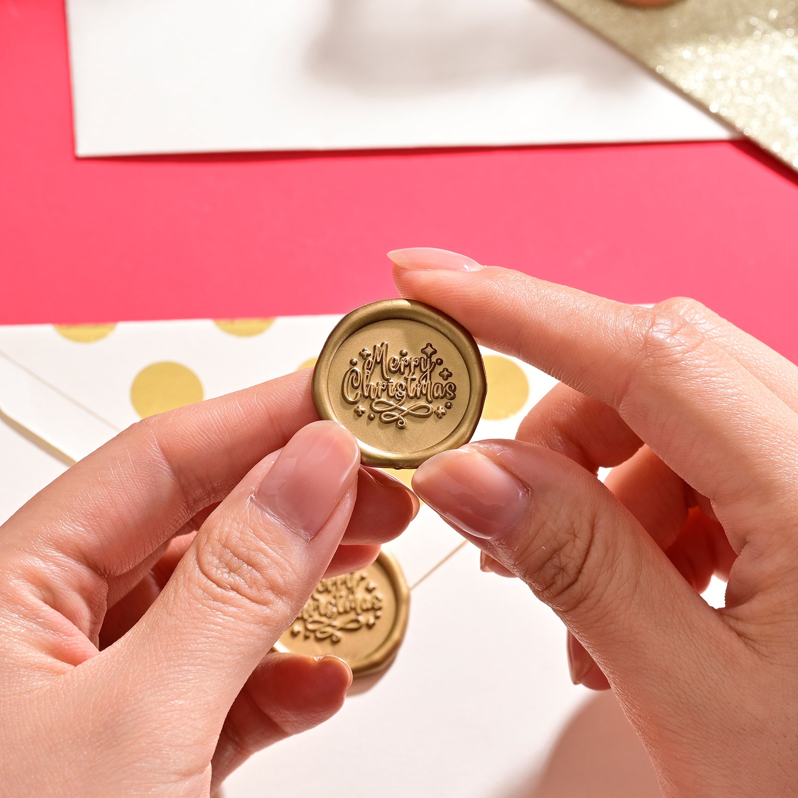 Wax Seal Stickers - Wedding Invitation Envelope Seal Stickers Self Adhesive Antique Gold Stickers, 50pcs